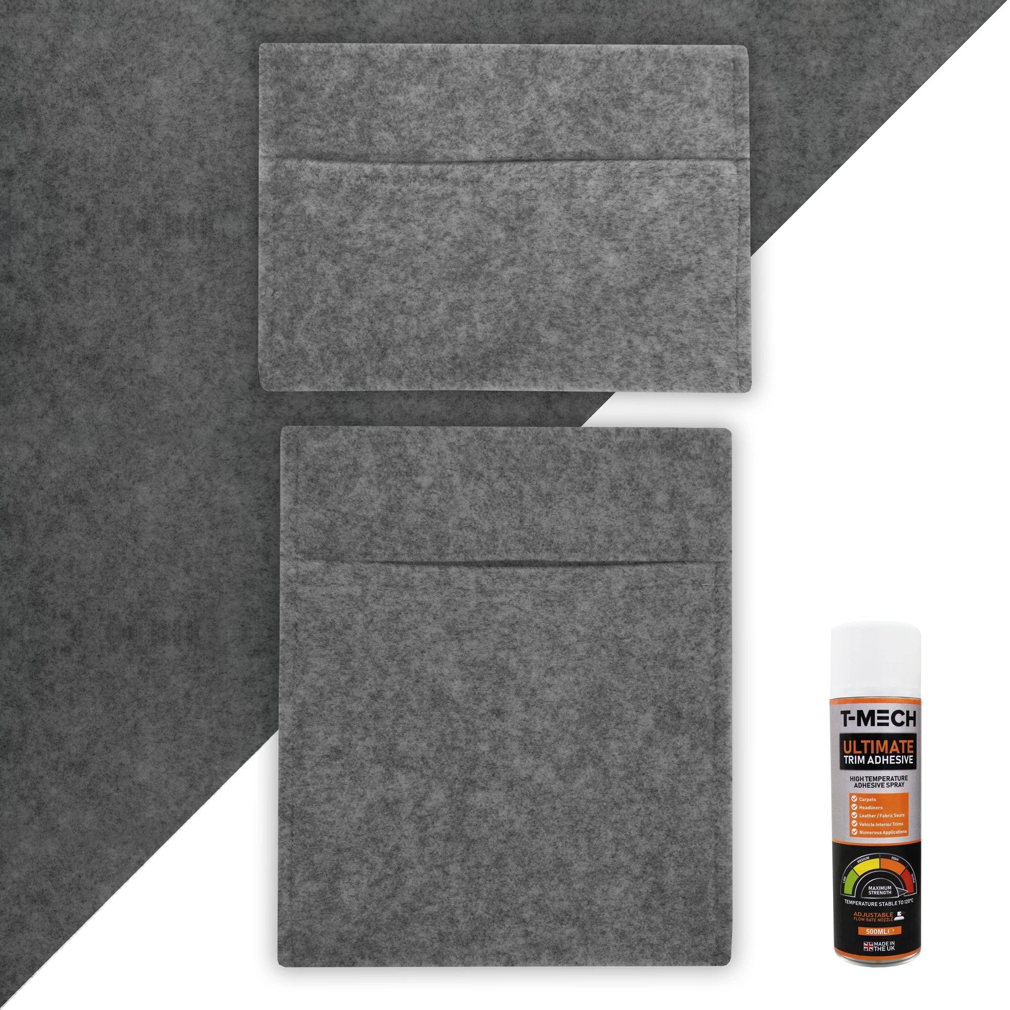 Monster Shop Smoke Grey Van Carpet Lining, Storage Pouches & Adhesive Glue -