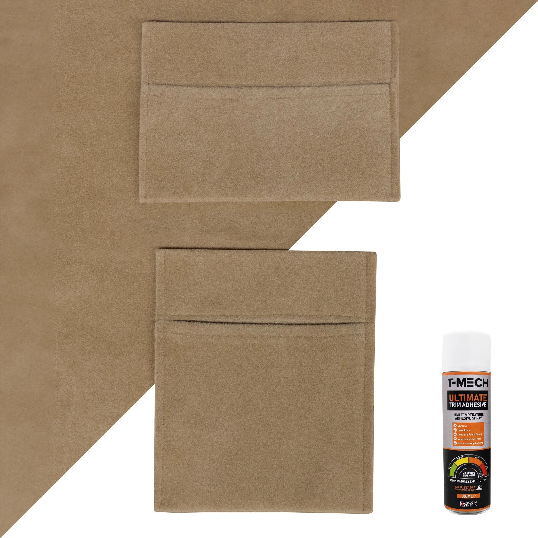 Beige Van Carpet Lining, Storage Pouches & Adhesive Glue by Monster Shop
