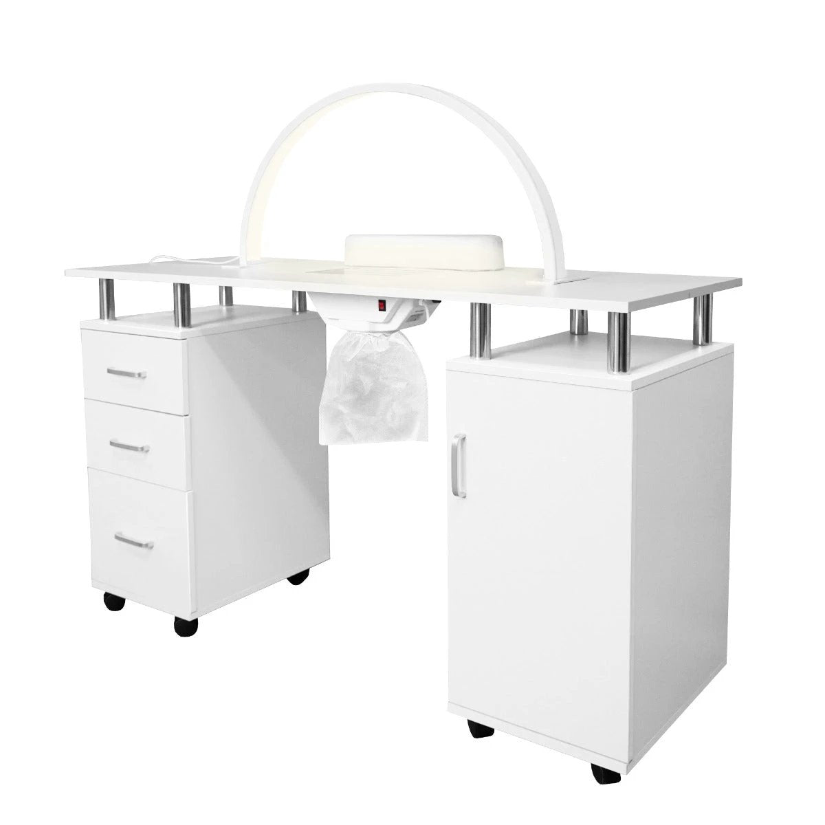 Monster Shop Professional Manicure Table & LED Half Moon Lamp -