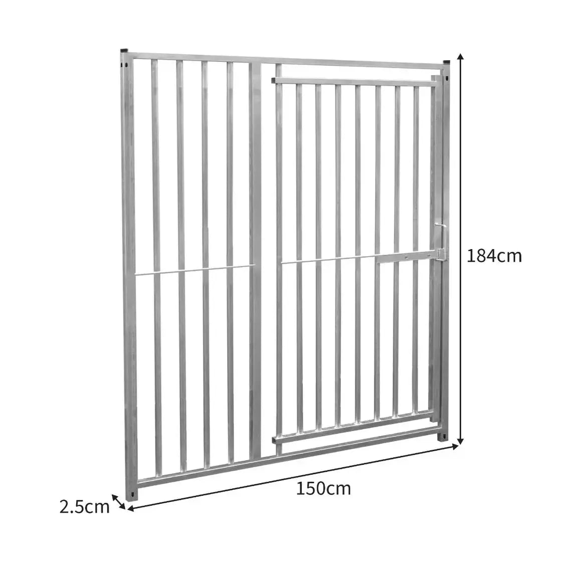 1.5m Dog Run Panel With Door – 8cm Bar Spacing - from Monster Shop