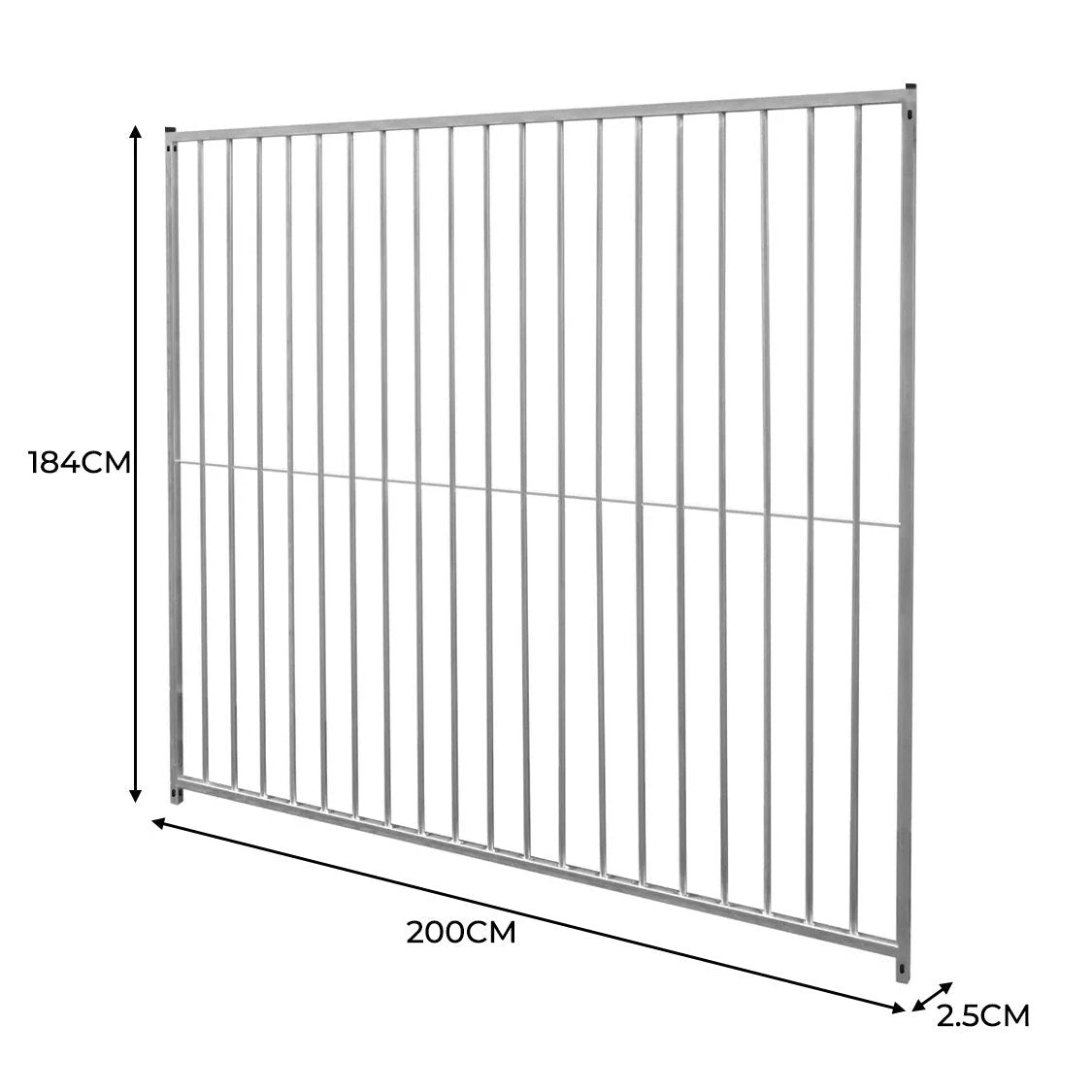 2m Dog Run Panel – 8cm Bar Spacing by Monster Shop