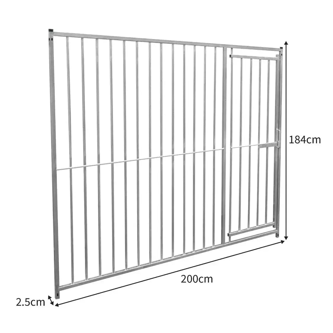 Monster Shop 2m Dog Run Panel With Door – 8cm Bar Spacing -