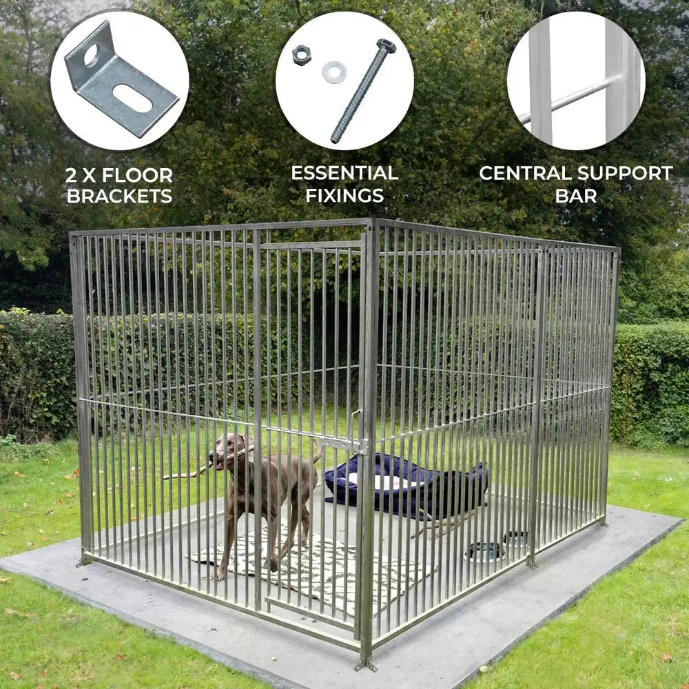 Monster Shop 2m Dog Run Panel With Door – 8cm Bar Spacing -