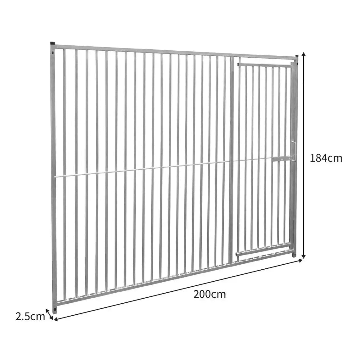 2m Dog Run Panel With Door – 5cm Bar Spacing - from Monster Shop