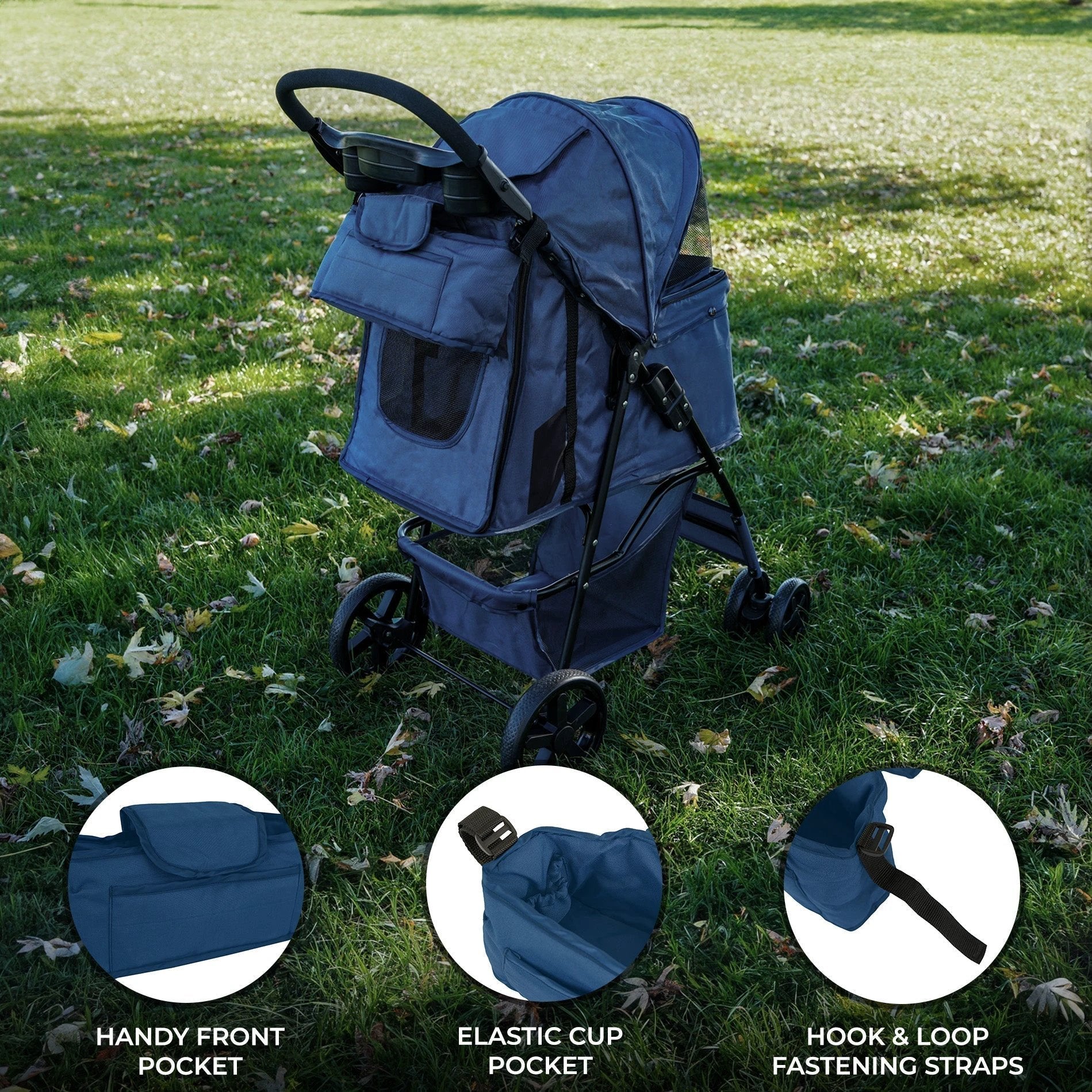 Pet Stroller Caddy Bag - Navy Blue by Monster Shop