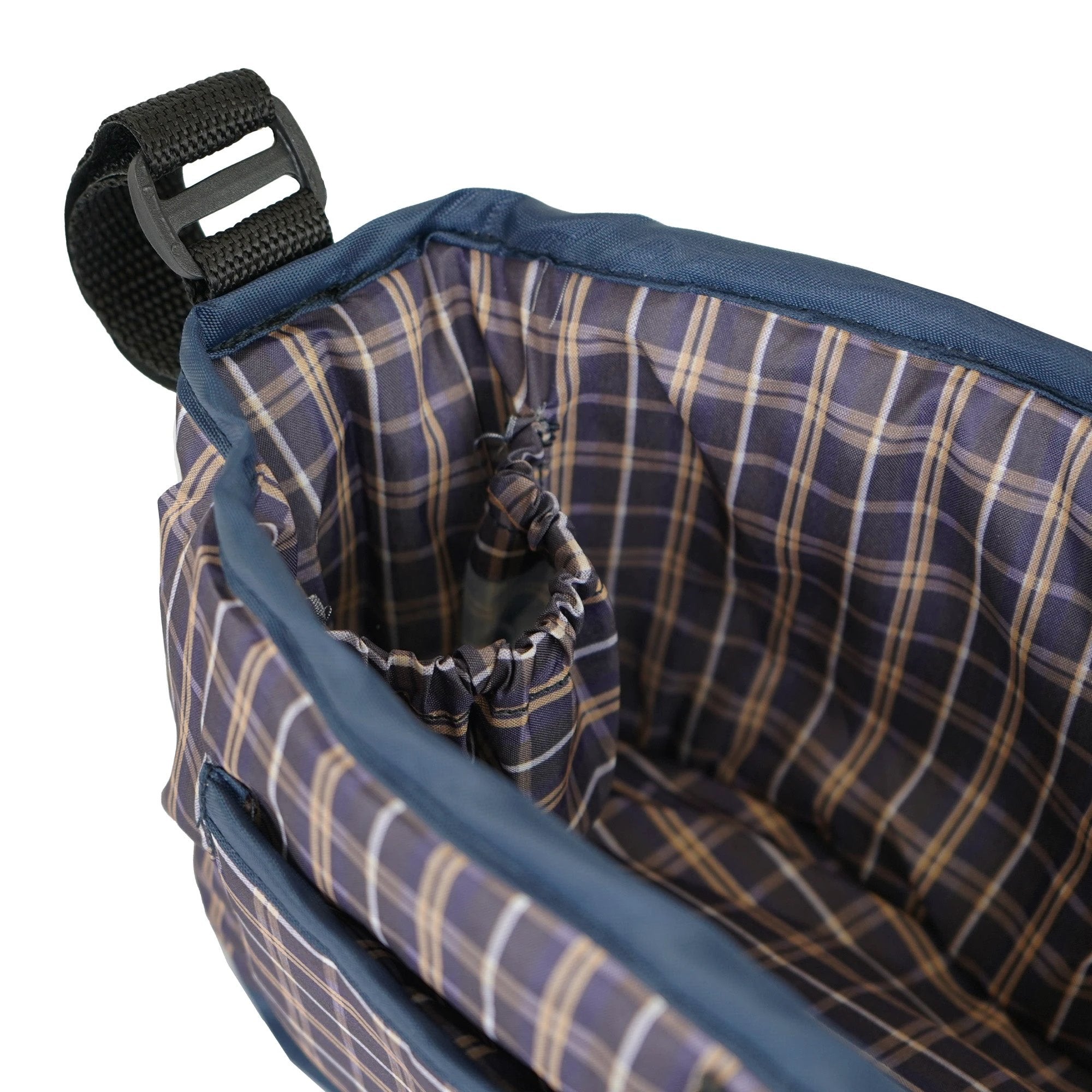 Monster Shop Pet Stroller Caddy Bag - Blue Tartan -