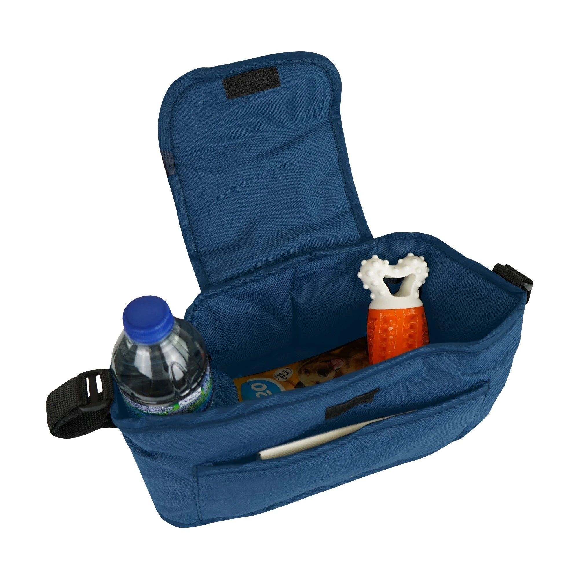 Pet Stroller with Rain Cover & Caddy Bag - Navy Blue by Monster Shop