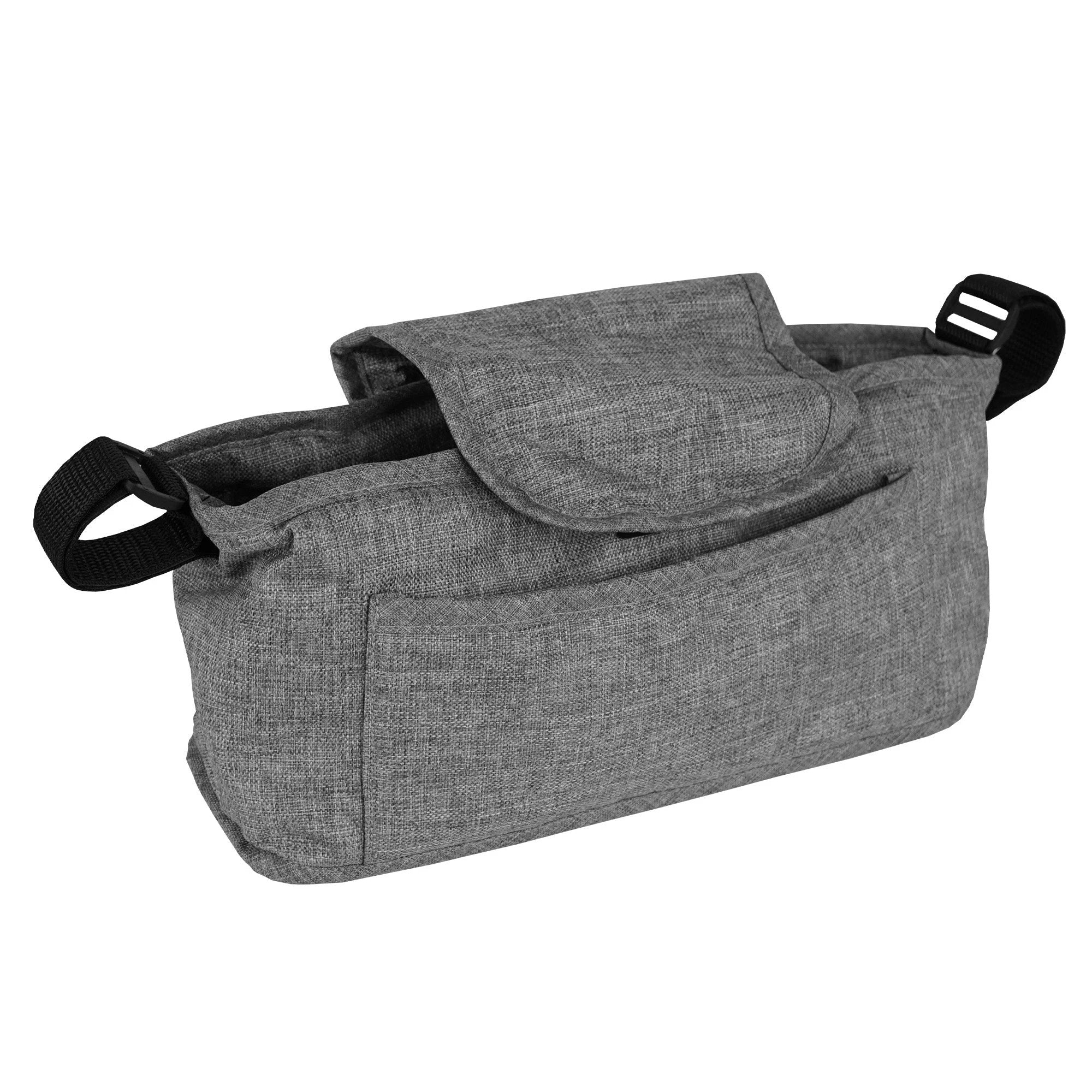 Pet Stroller with Rain Cover & Caddy Bag - Woven Grey by Monster Shop