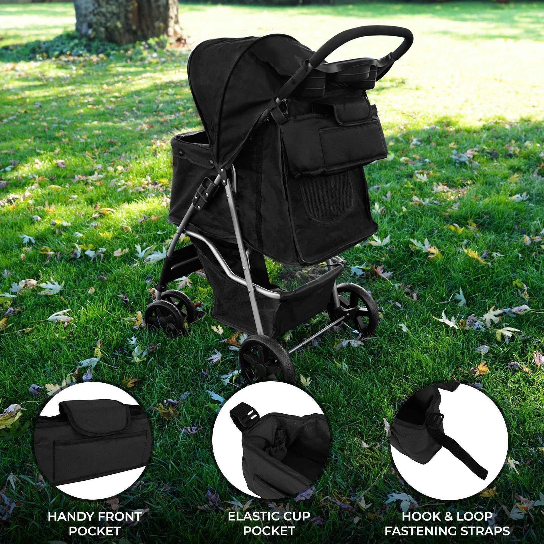 Monster Shop Pet Stroller Caddy Bag - Black -