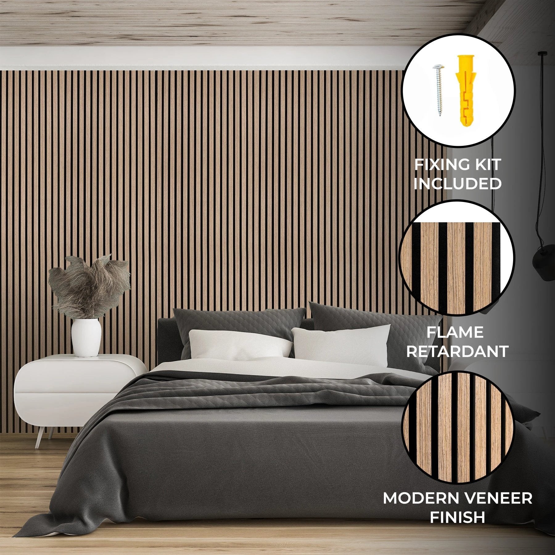 Monster Shop Acoustic Slat Wall Panel - Light Walnut -