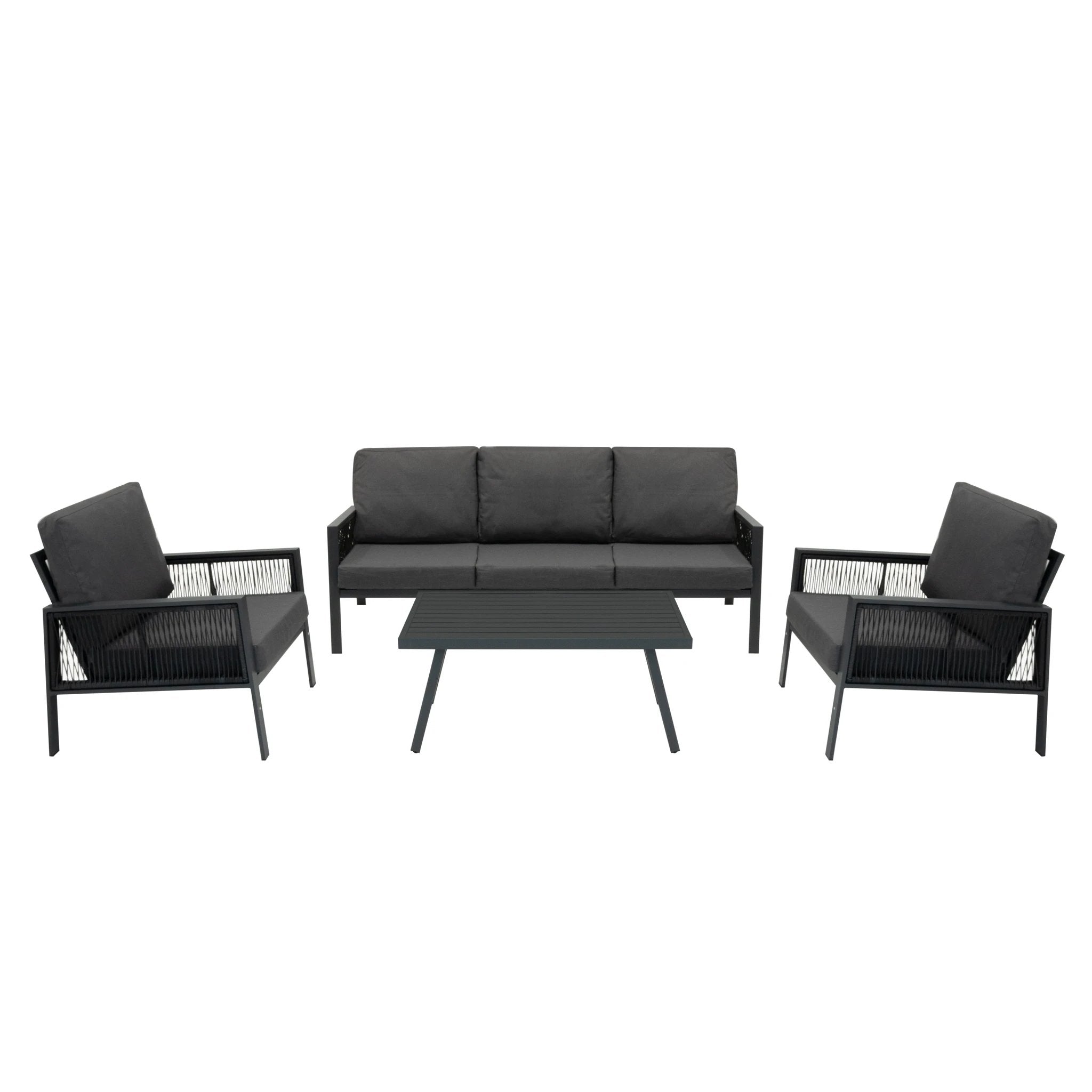 Aluminium 4 Piece Sofa Set - Anthracite Grey by Monster Shop