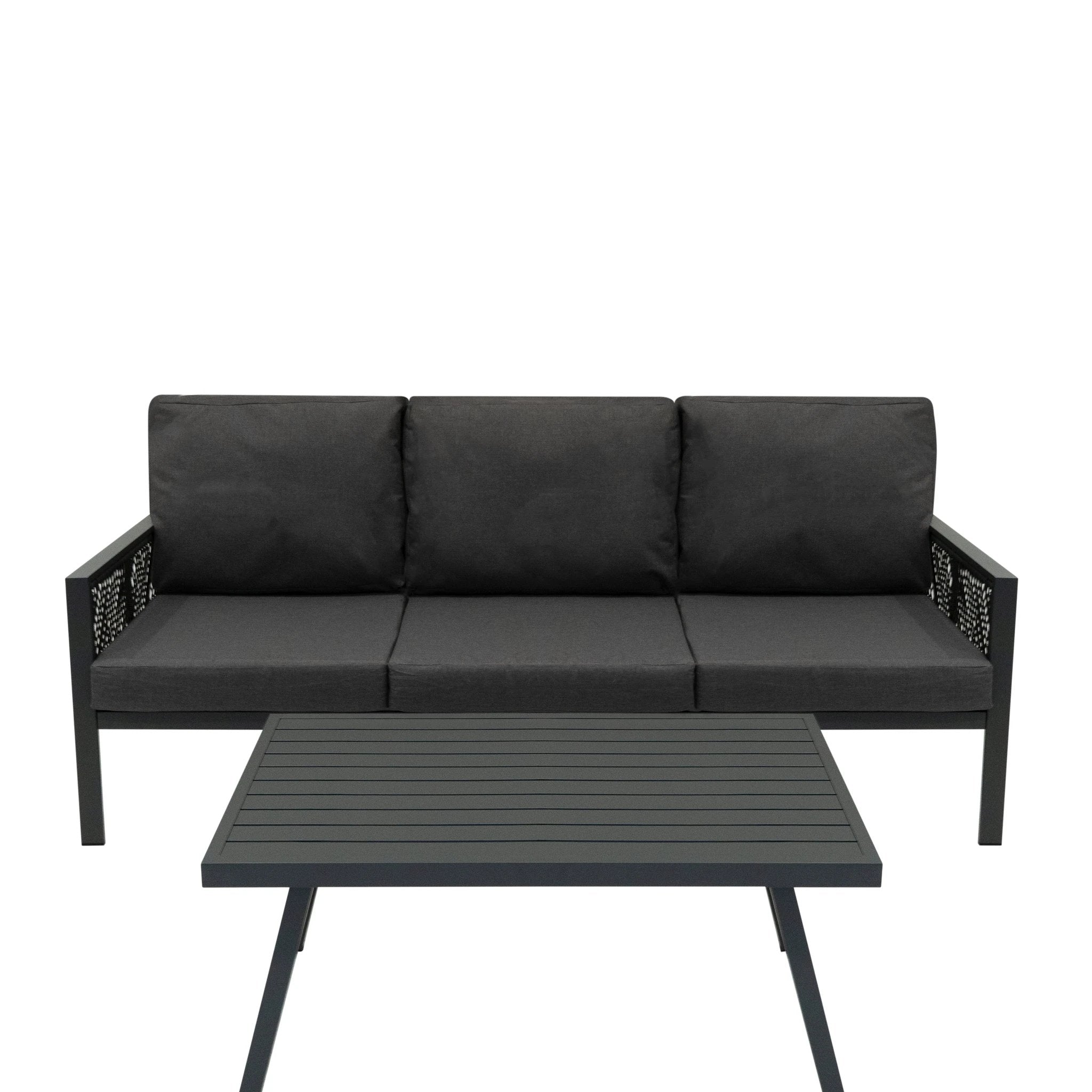Aluminium 4 Piece Sofa Set - Anthracite Grey by Monster Shop