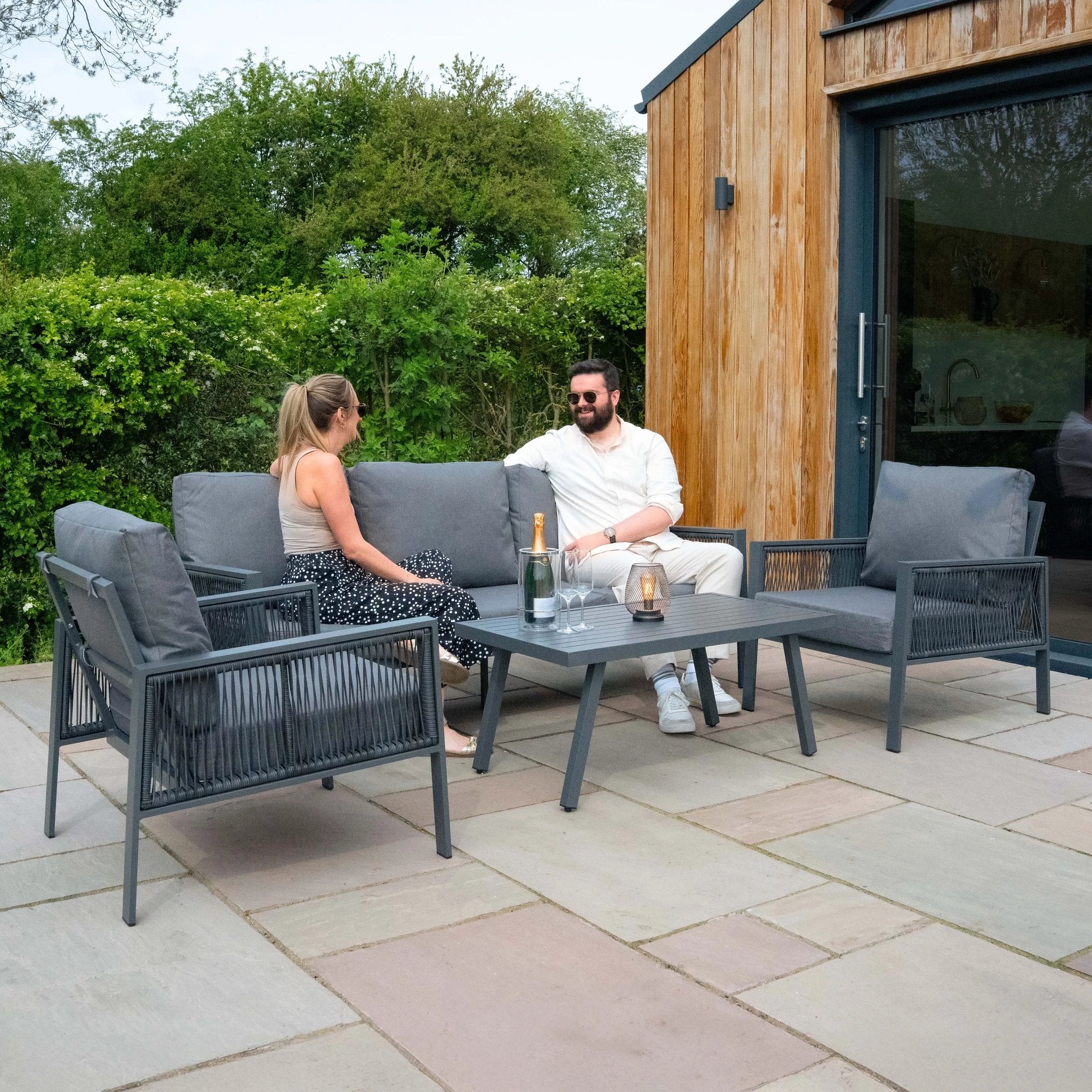 Aluminium 4 Piece Sofa Set - Anthracite Grey by Monster Shop