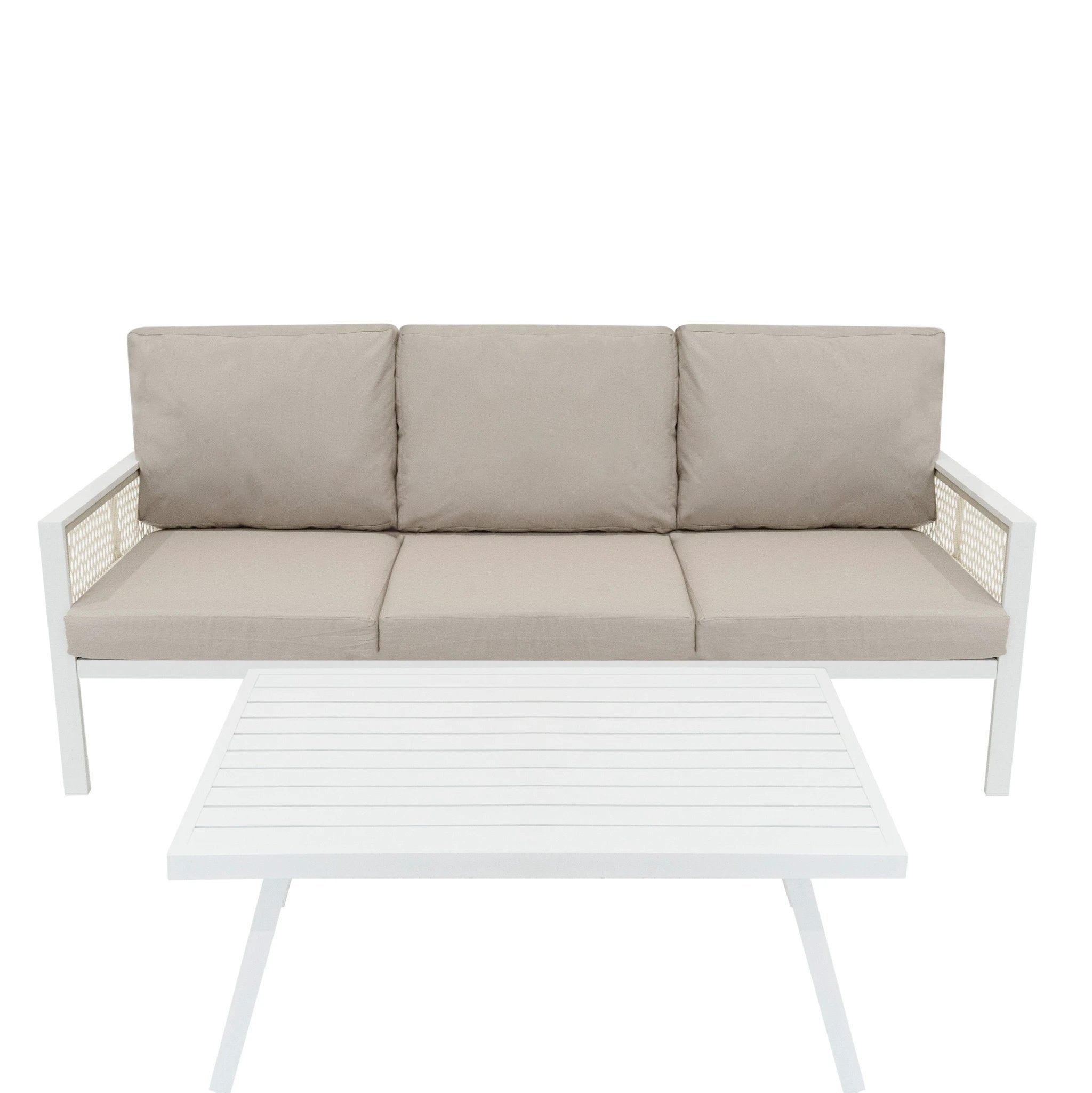 Monster Shop Aluminium 4 Piece Sofa Set - White -
