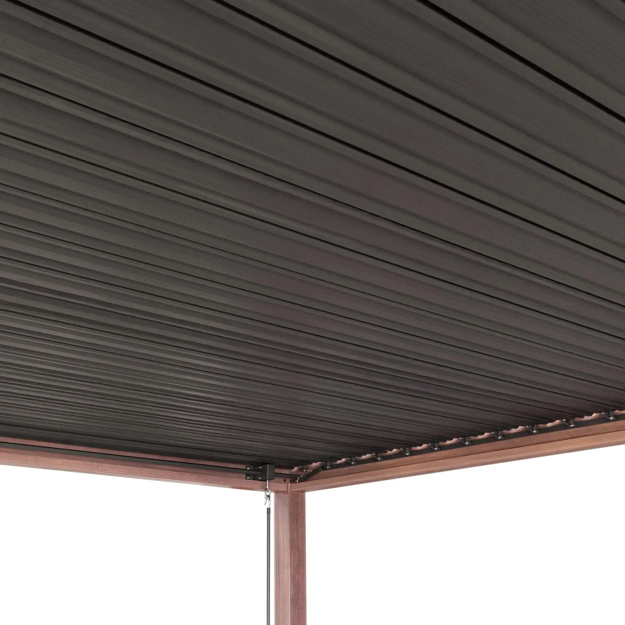 Monster Shop Wood Effect Aluminium Pergola 3m x 3m -