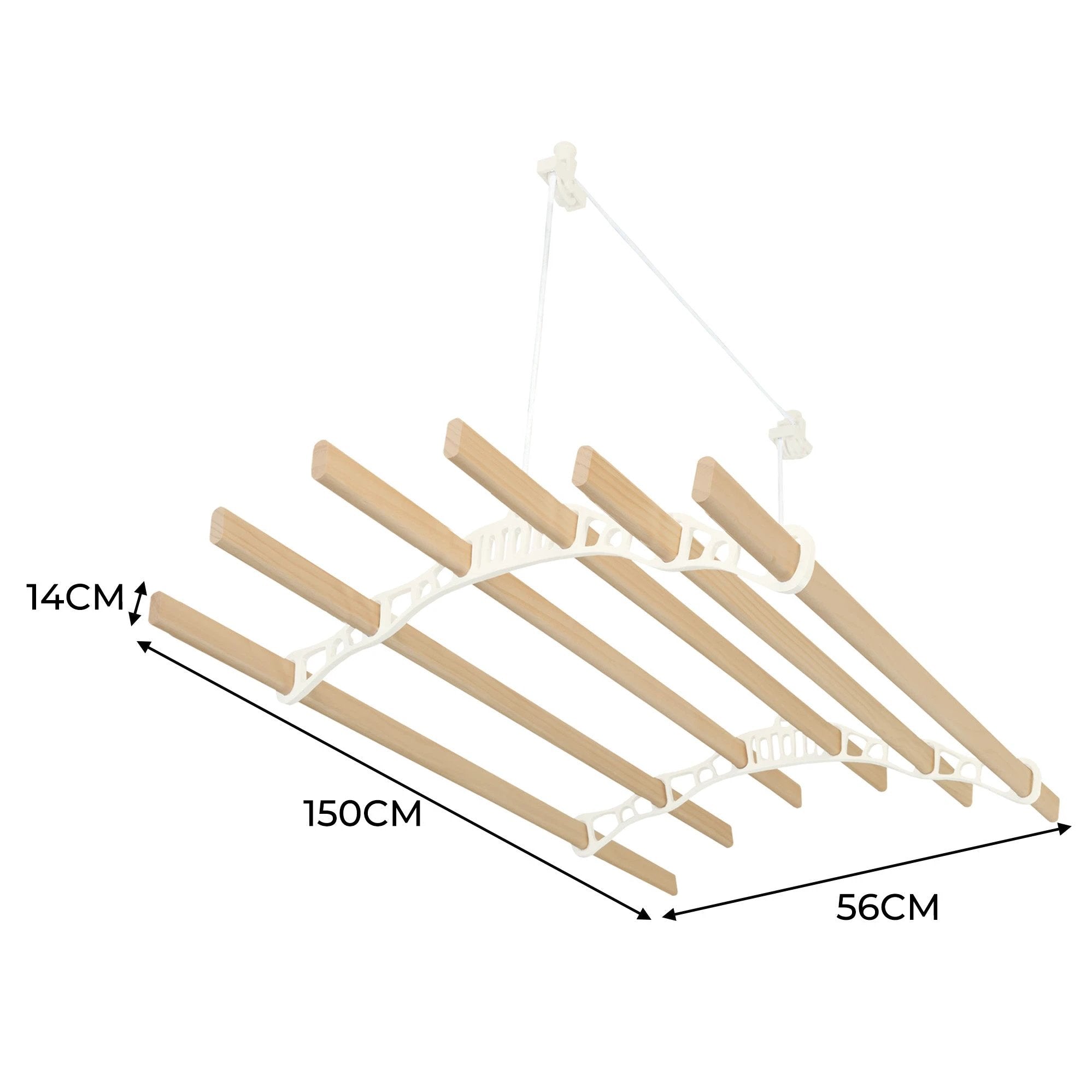 Monster Shop Clothing Airer Ceiling Pulley - Ivory - 1.5m -