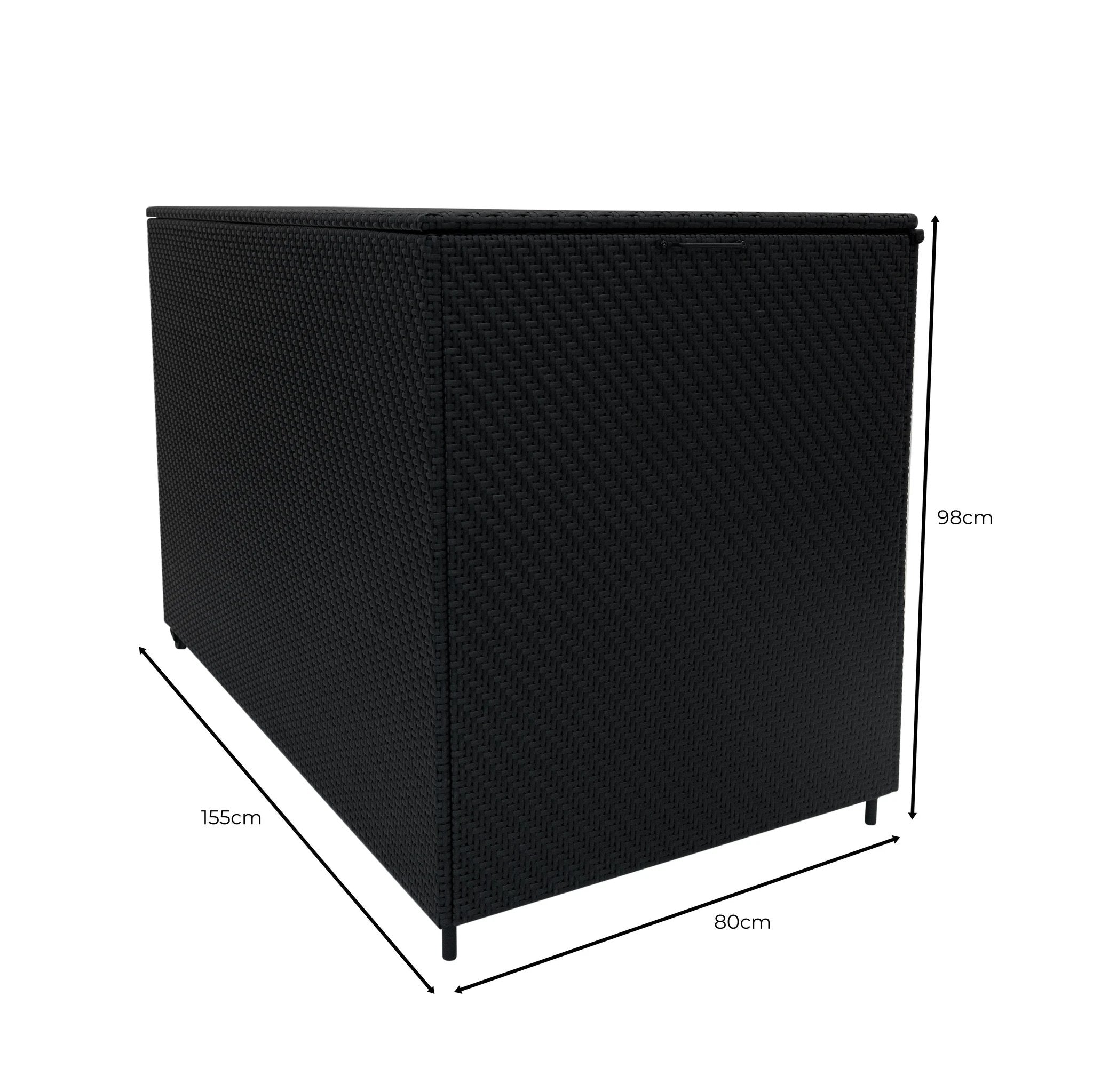 Rattan Storage Box 996L - Black by Monster Shop