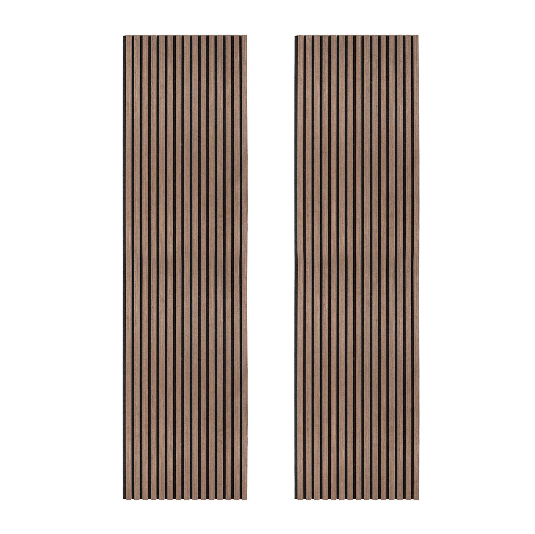 Acoustic Slat Wall Panels x 2 - Dark Walnut by Monster Shop