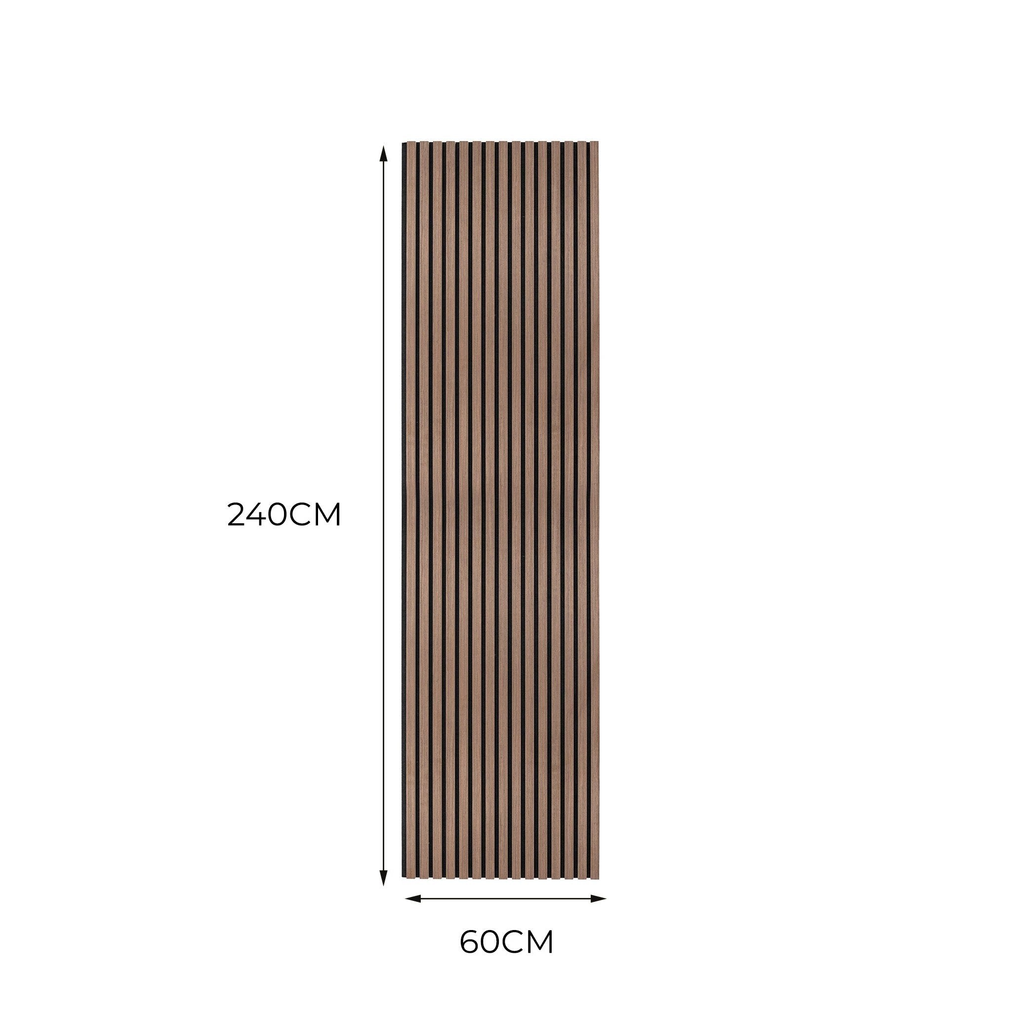 Acoustic Slat Wall Panels x 2 - Dark Walnut by Monster Shop