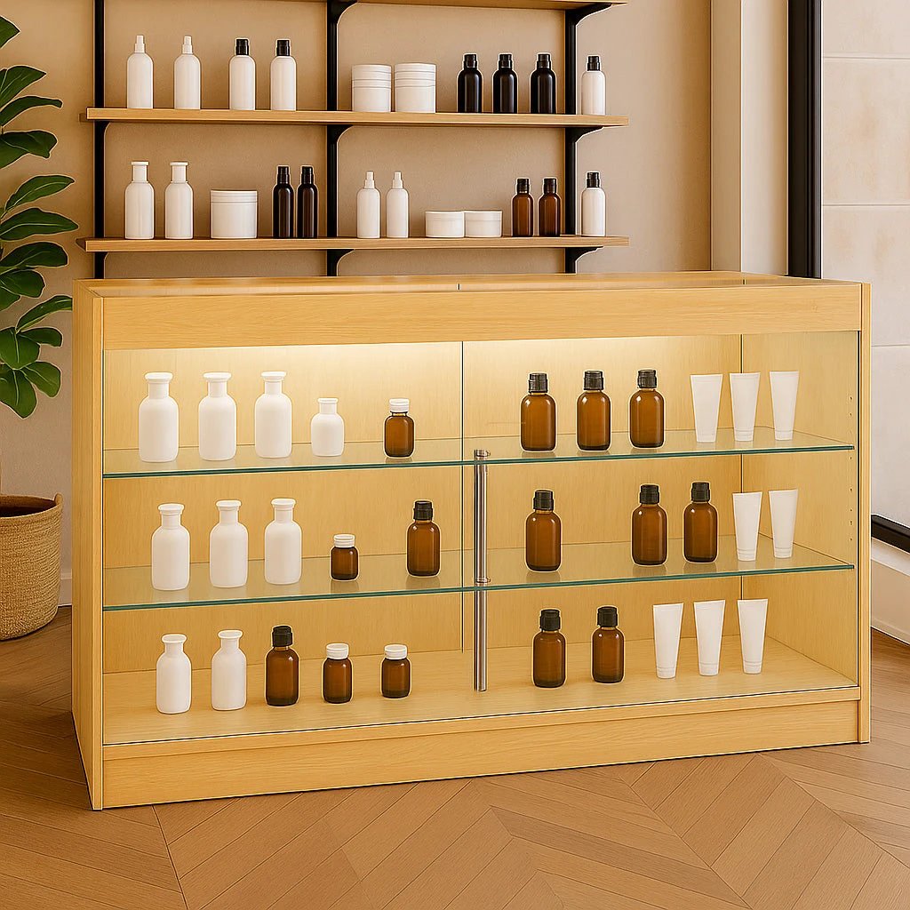 LED Retail Shop Counter K1500 - Maple by Monster Shop