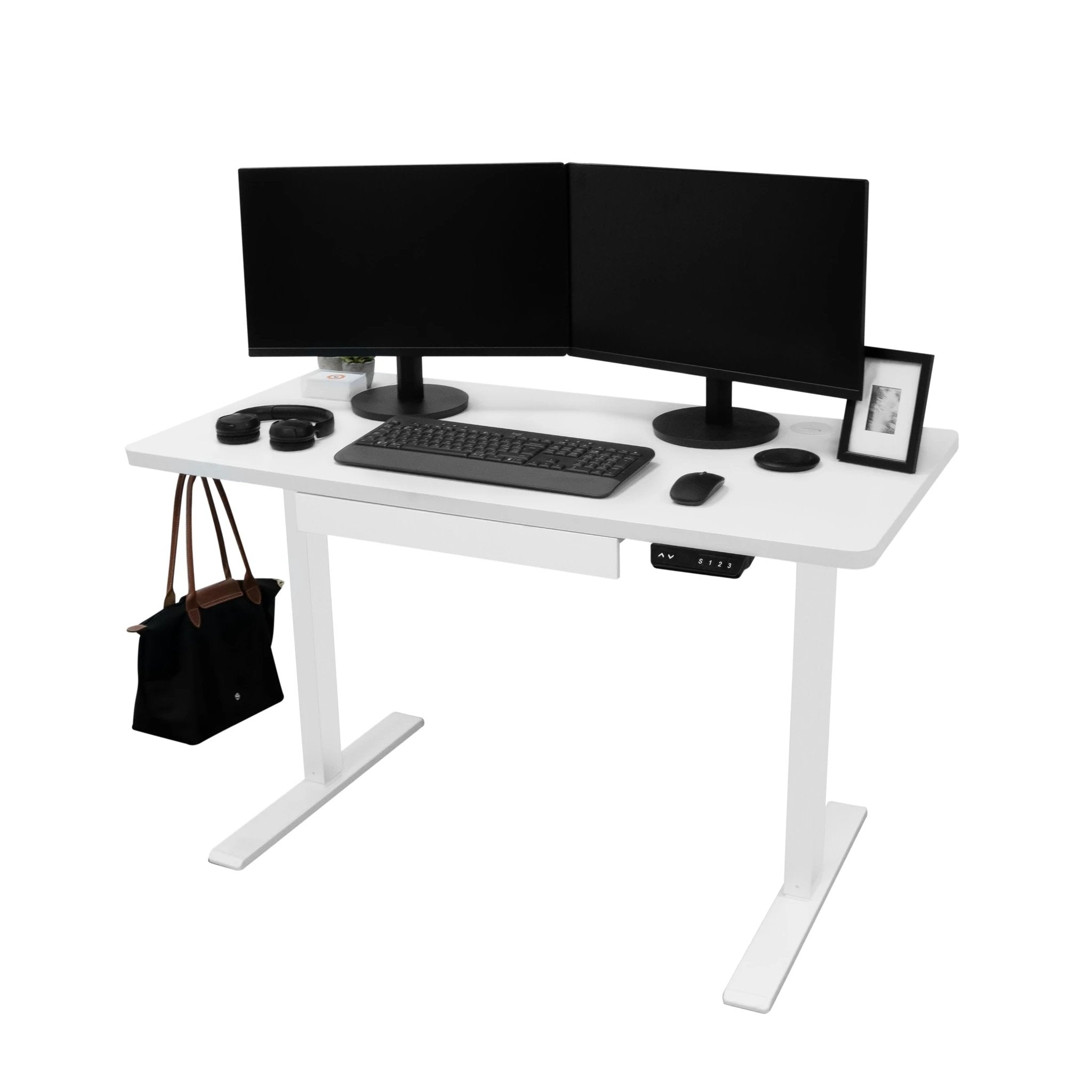 Electric Standing Desk With Drawer - 120cm x 60cm by Monster Shop