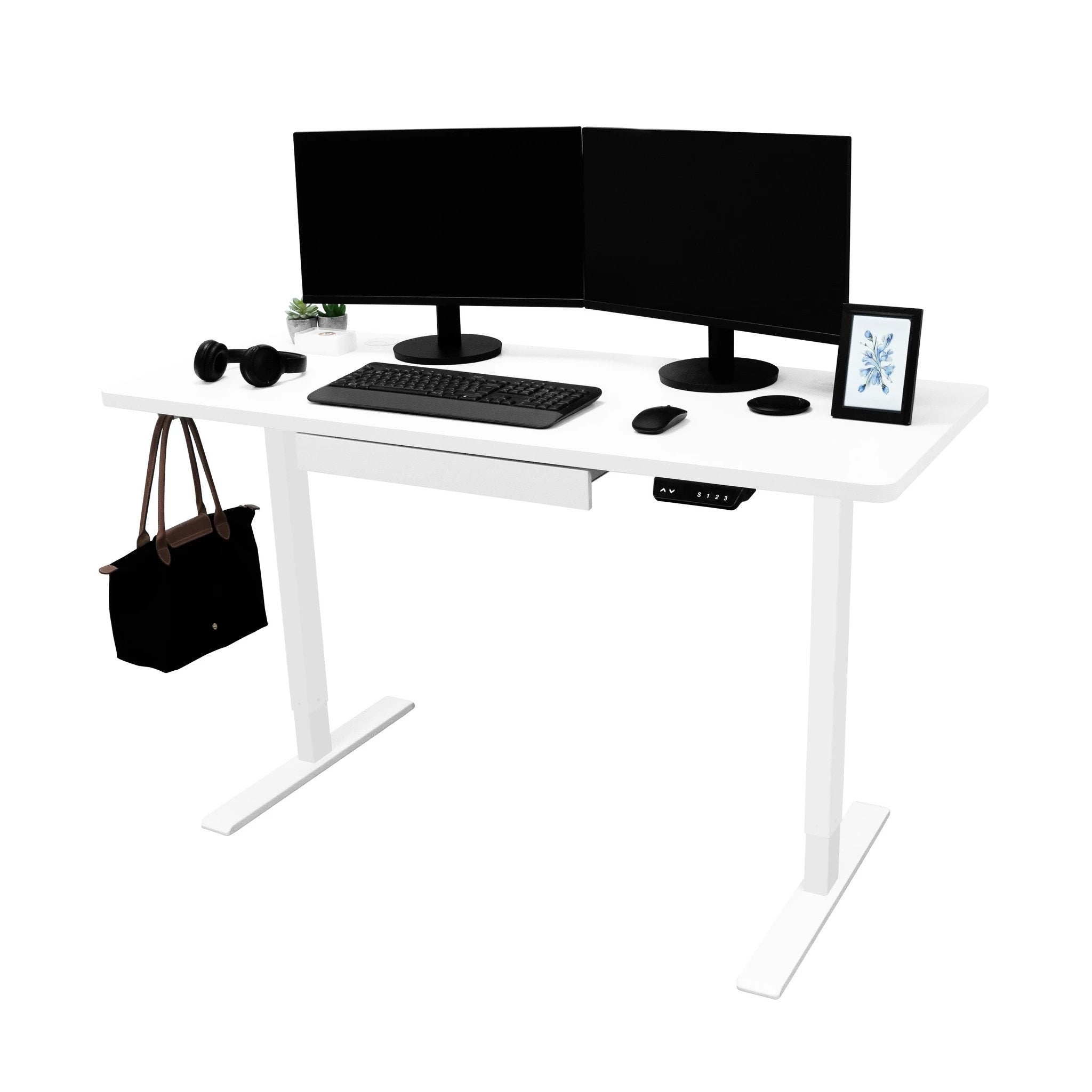 Electric Standing Desk With Drawer - 140cm x 60cm by Monster Shop