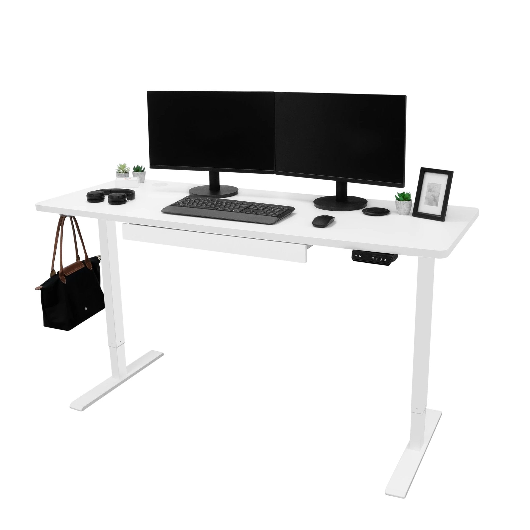 Electric Standing Desk With Drawer - 160cm x 60cm by Monster Shop