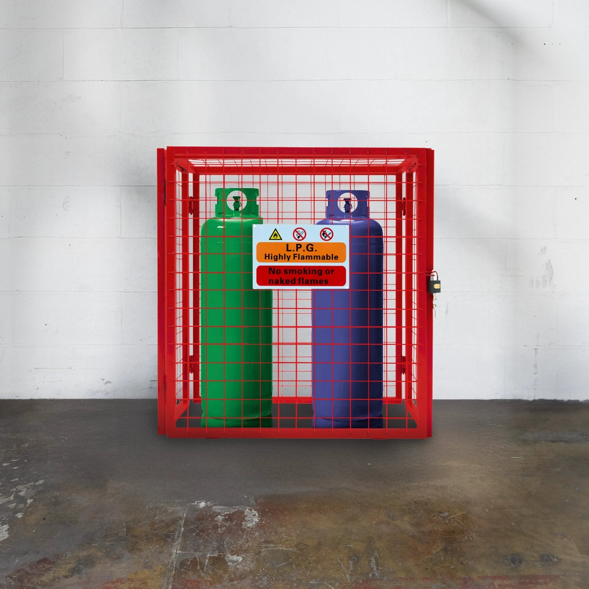 Monster Shop Red Gas Bottle Collapsible Mesh Cage - 90cm x 80cm x 43cm -