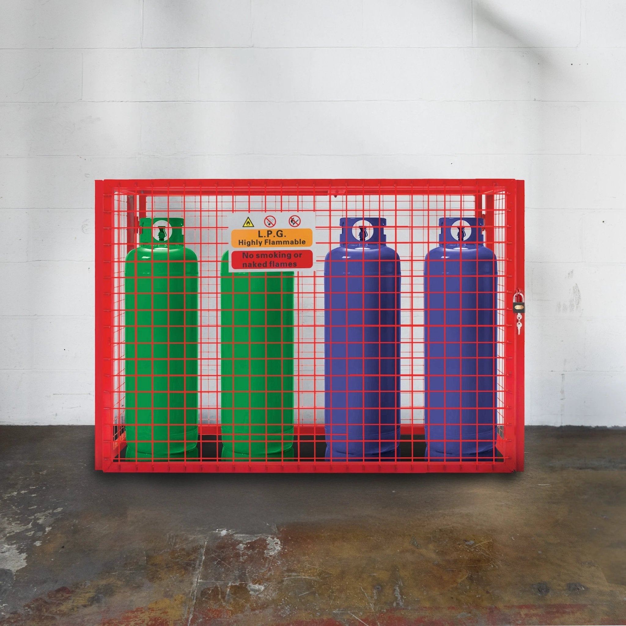 Monster Shop Red Gas Bottle Collapsible Mesh Cage - 100cm x 140cm x 50cm -