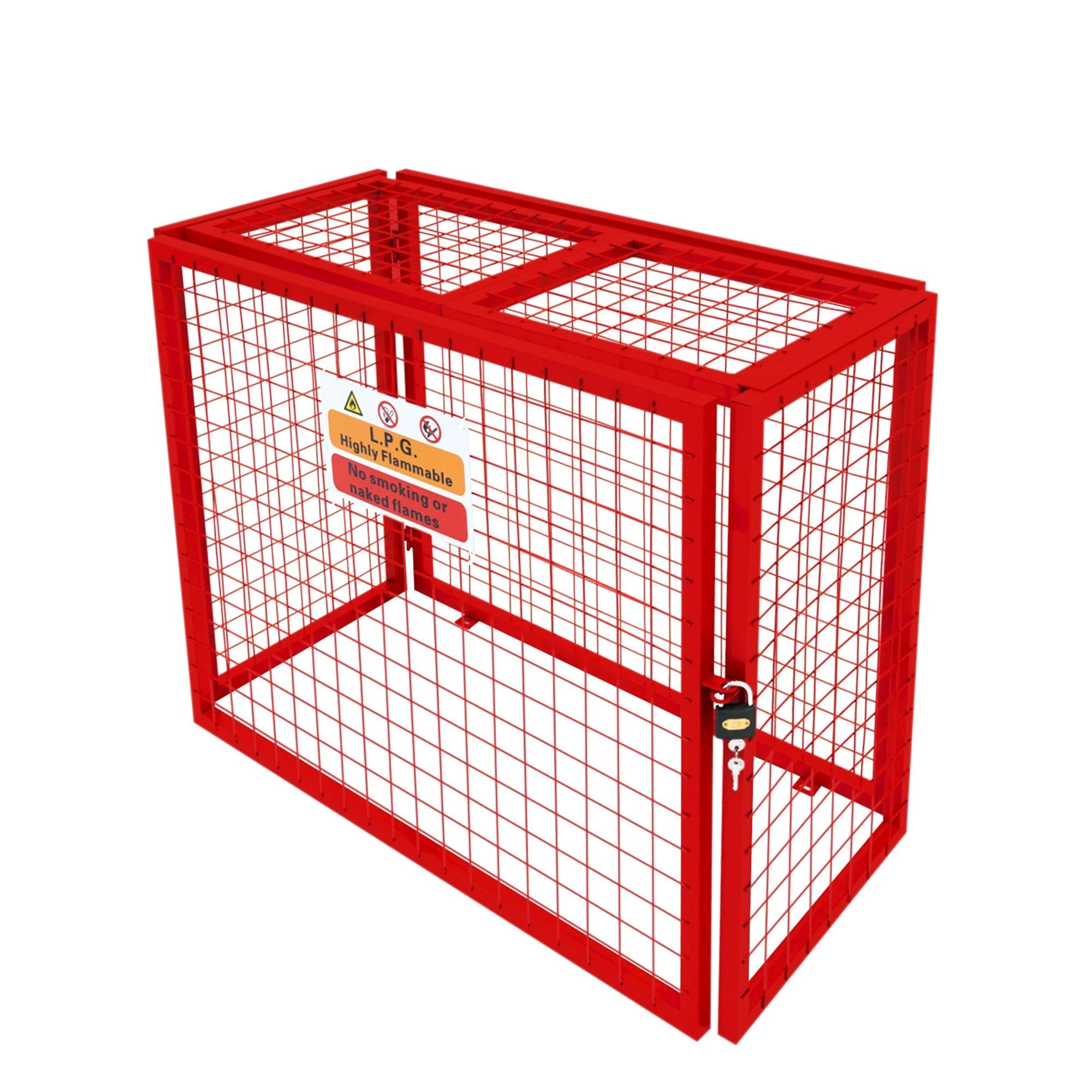 Monster Shop Red Gas Bottle Collapsible Mesh Cage - 92cm x 110cm x 50cm -