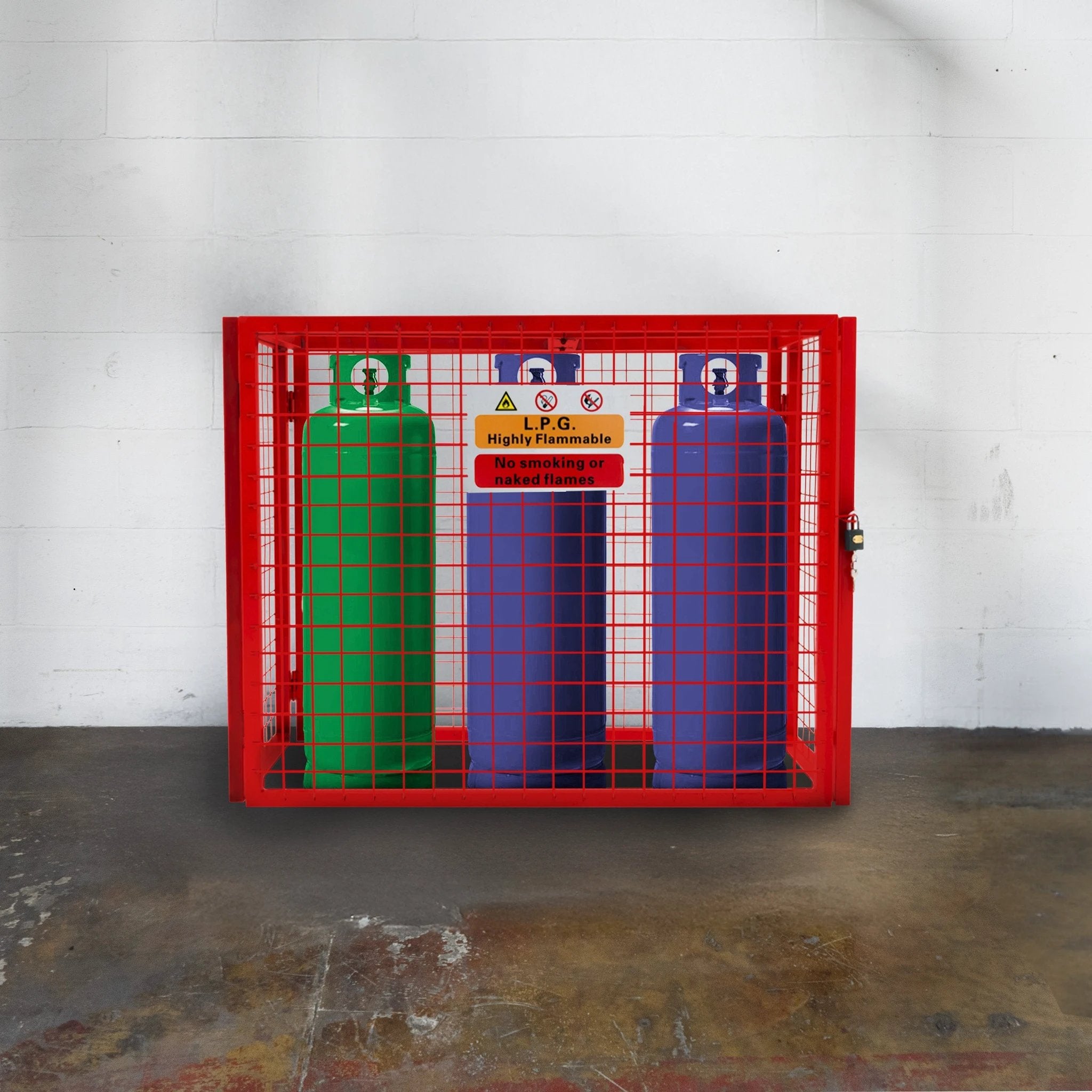 Monster Shop Red Gas Bottle Collapsible Mesh Cage - 92cm x 110cm x 50cm -