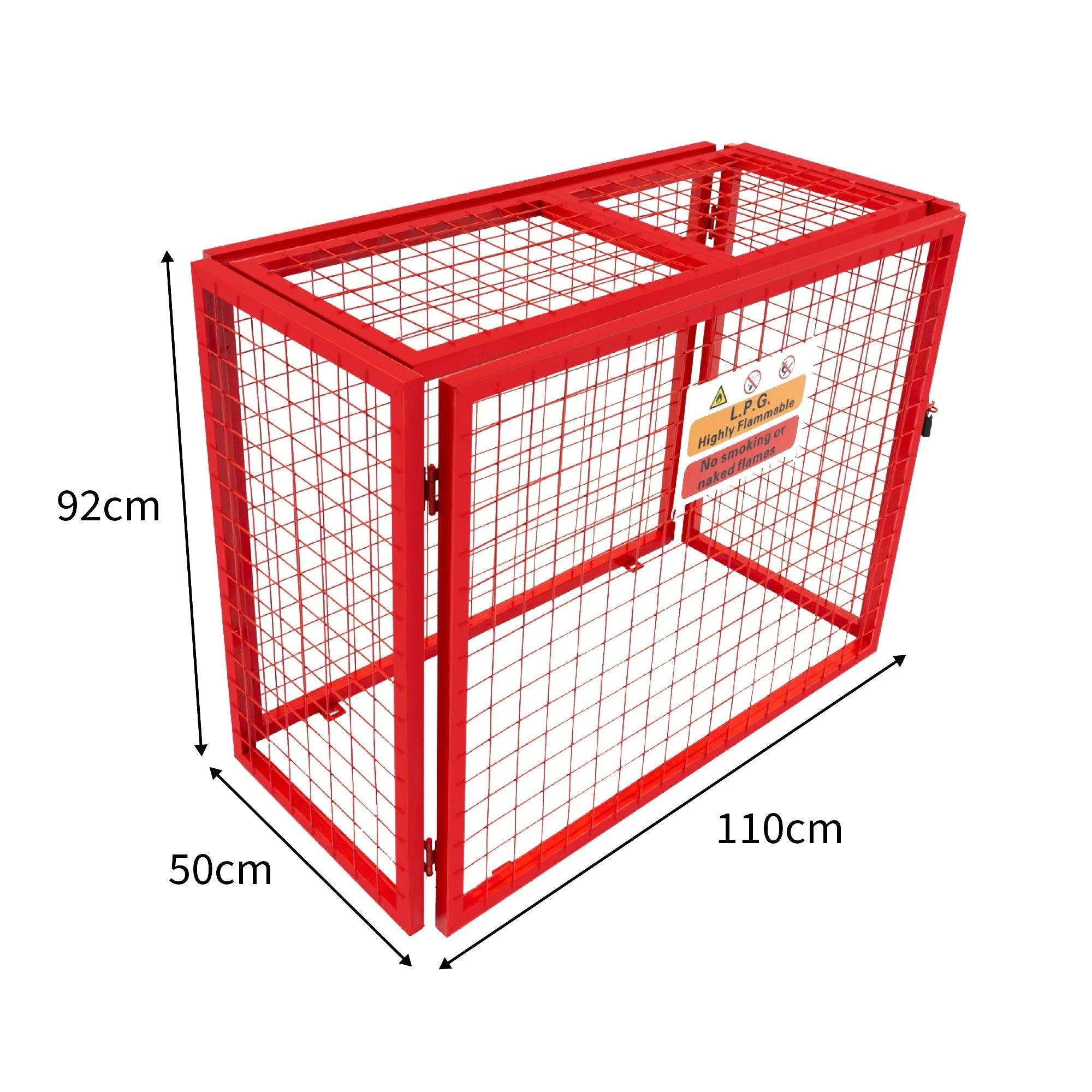 Monster Shop Red Gas Bottle Collapsible Mesh Cage - 92cm x 110cm x 50cm -