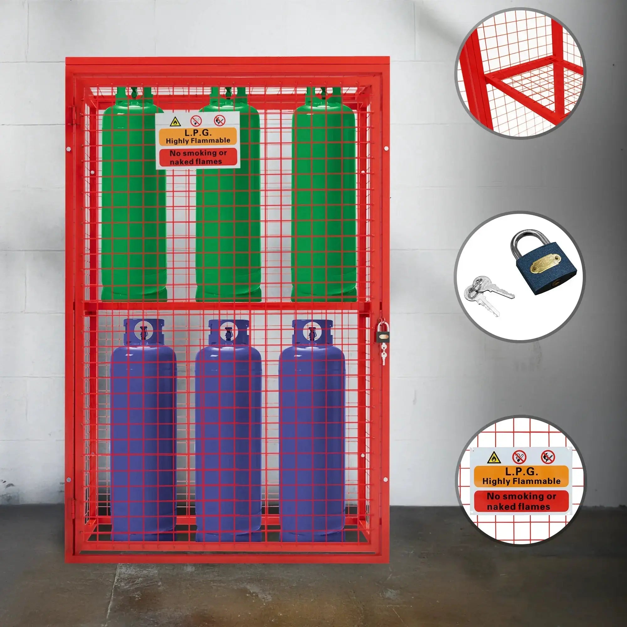 Red Gas Bottle Collapsible Mesh Cage – 181cm x 116cm x 57cm - from Monster Shop
