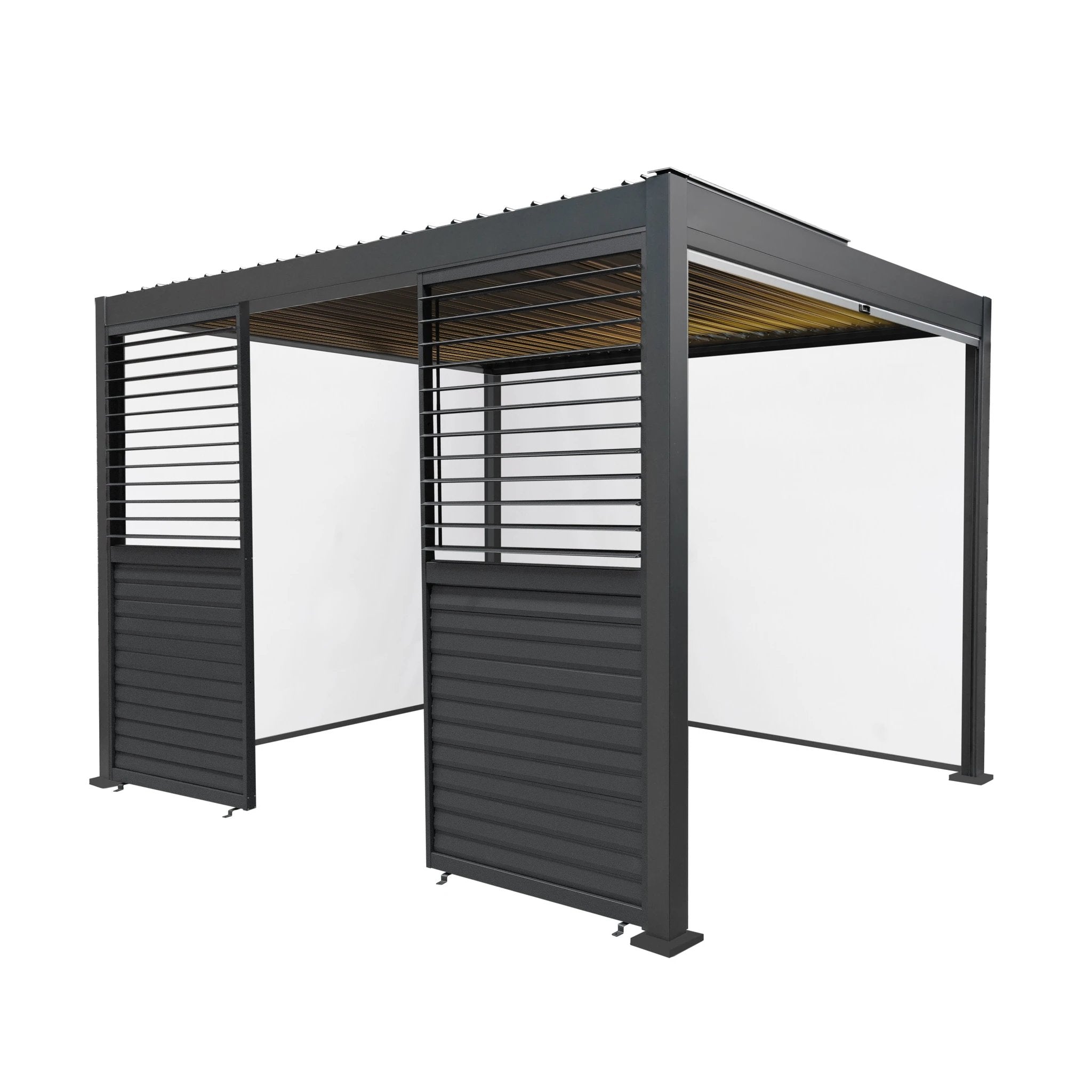 Monster Shop Premium Pergola 3m x 3m Aluminium With Blinds LED - Uncategorized Gazebos