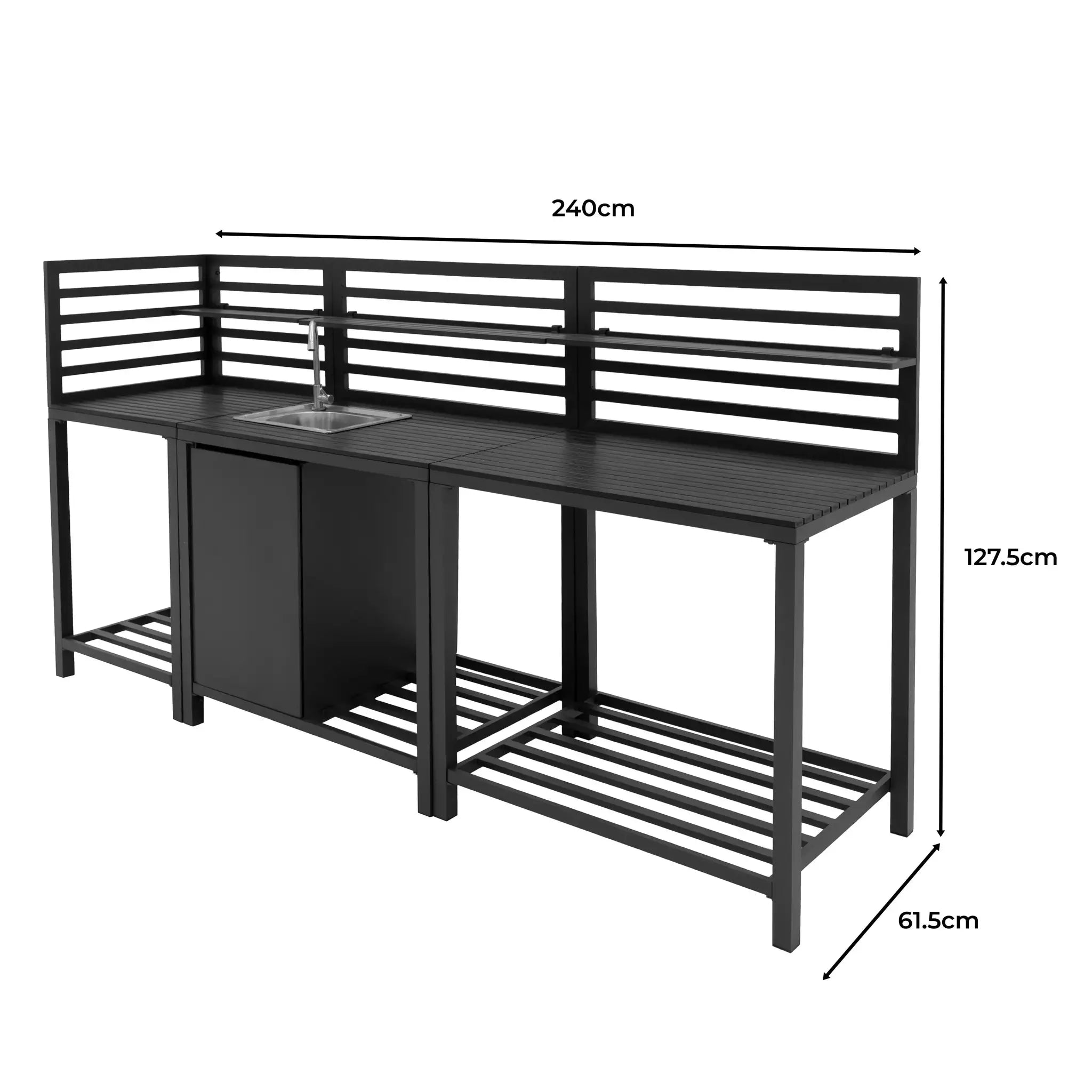 Monster Shop Aluminium Outdoor 3pc Kitchen Set -