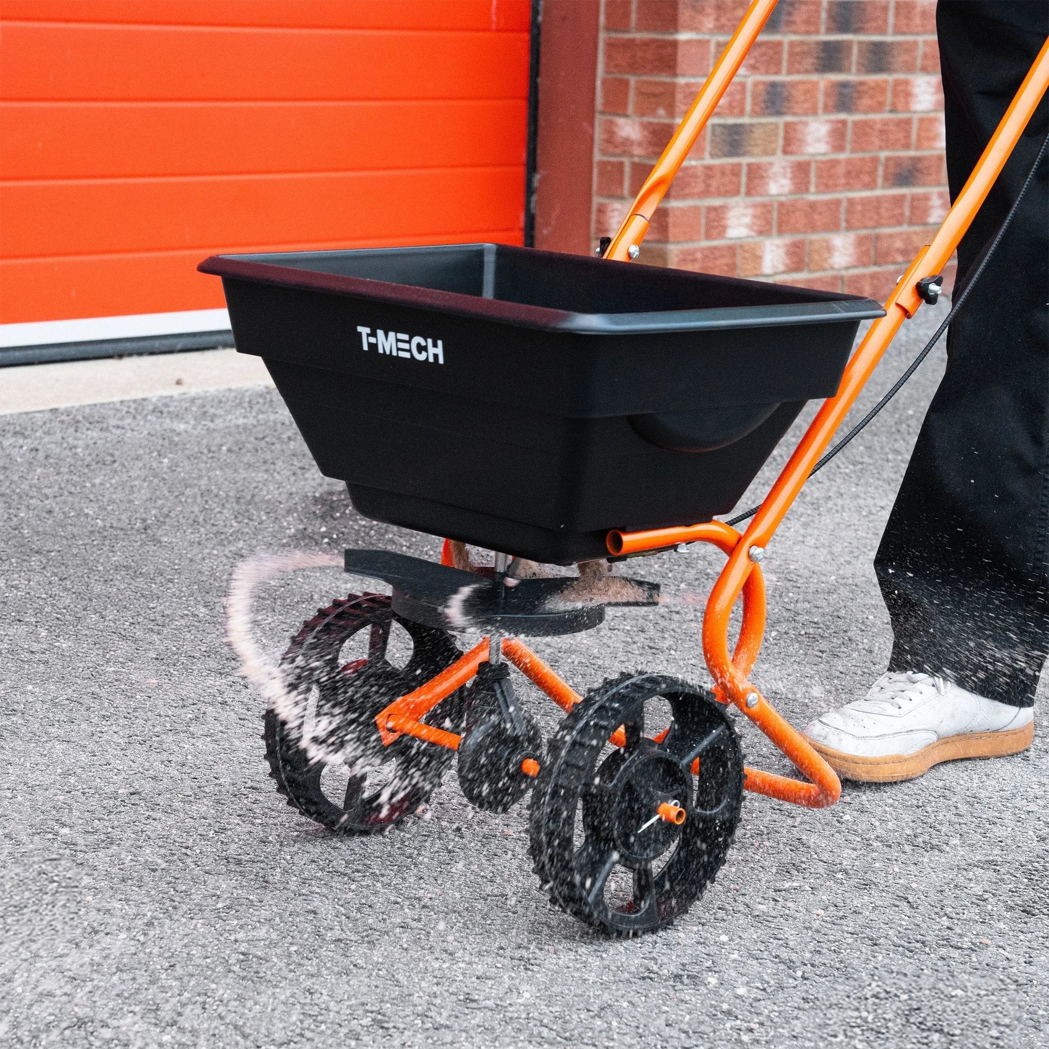 Monster Shop Rotary Spreader & 50cm Lawn Leveller - Orange -