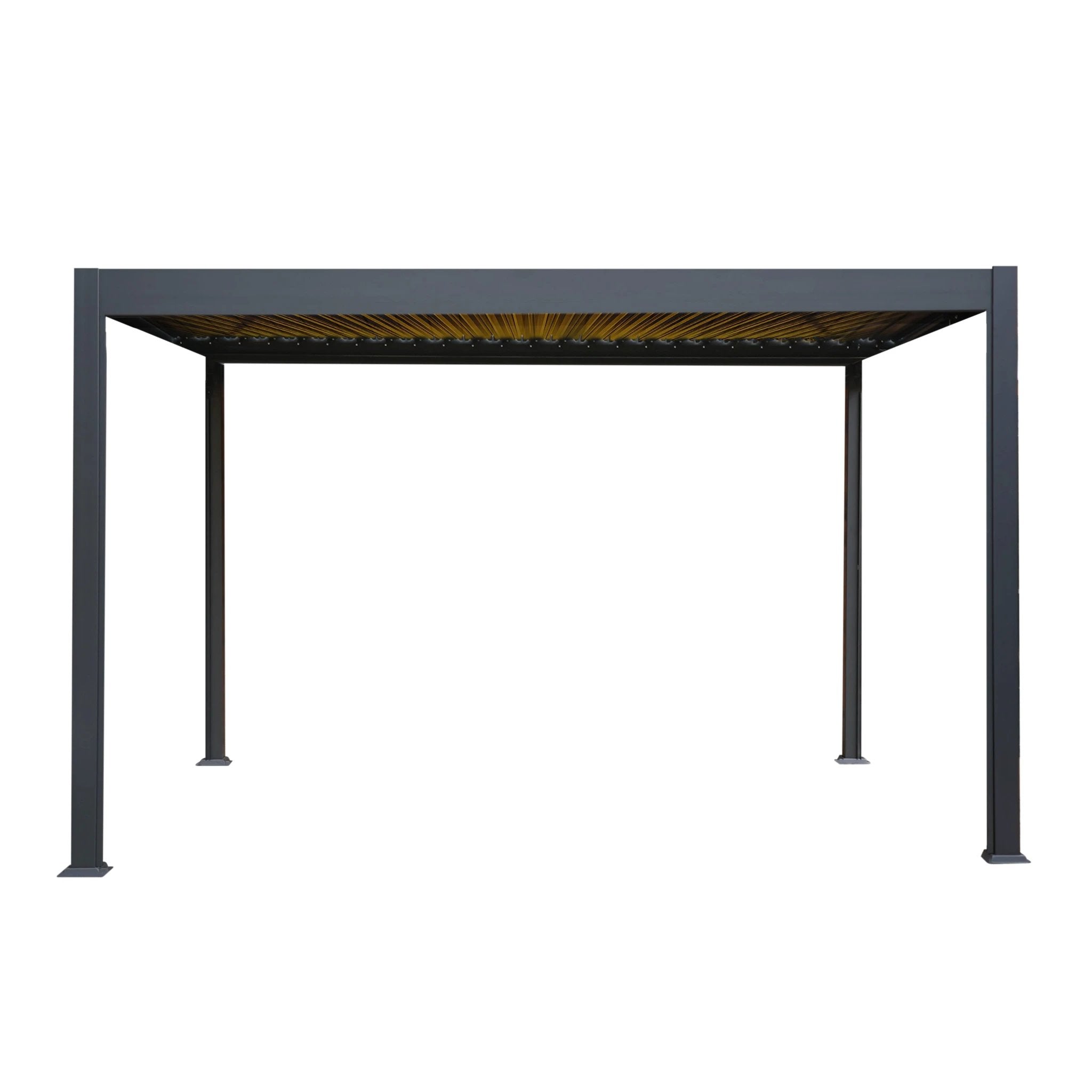 Anthracite Aluminium Pergola 3m x 4m LED Patio by Monster Shop