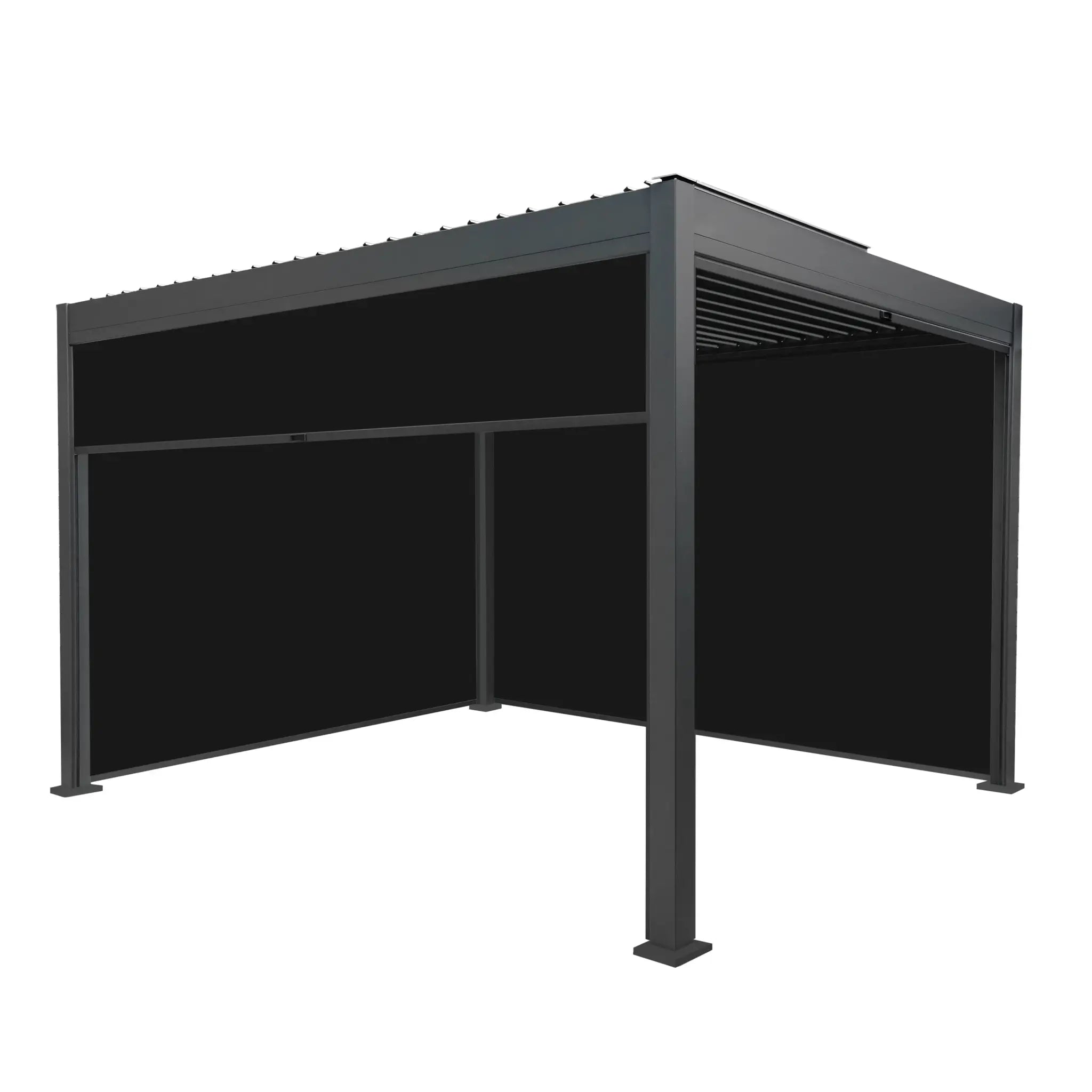 Monster Shop Aluminium Pergola With Anthracite Blinds - 3m x 4m -