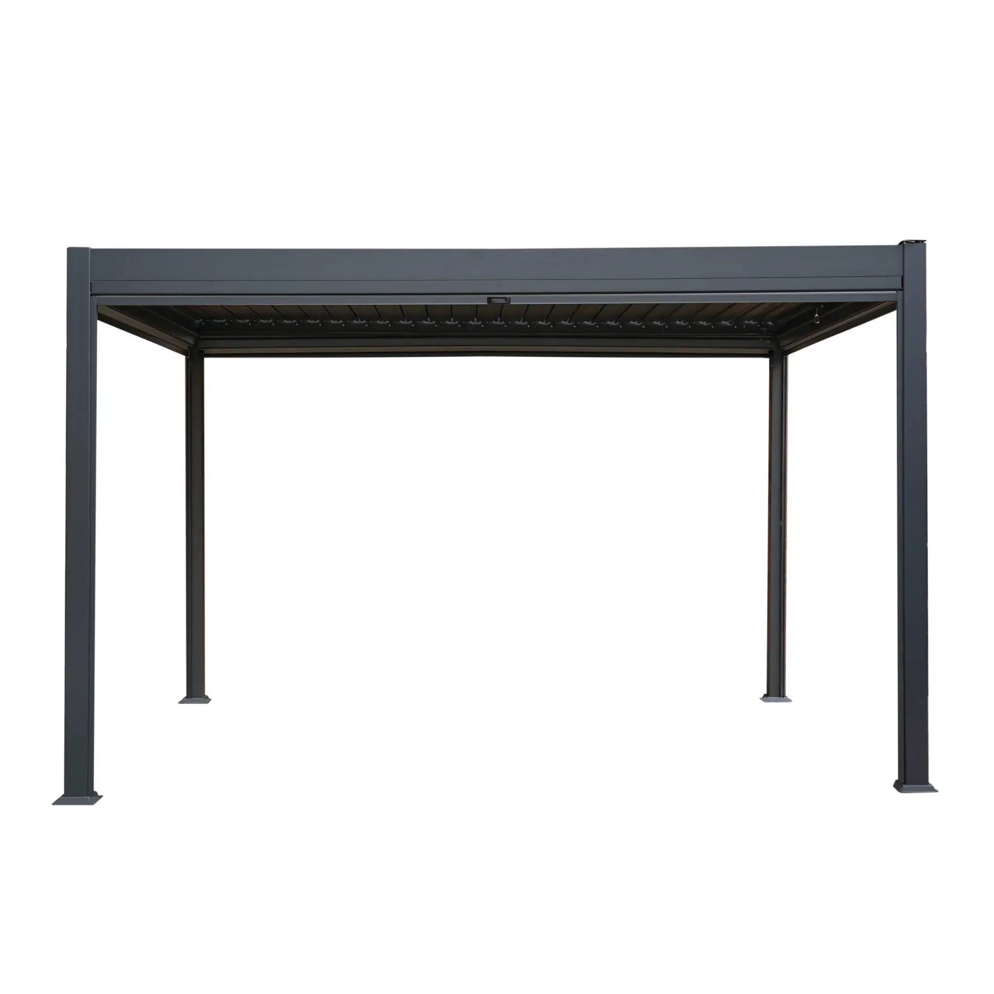 Monster Shop Aluminium Pergola With Anthracite Blinds - 3m x 4m -