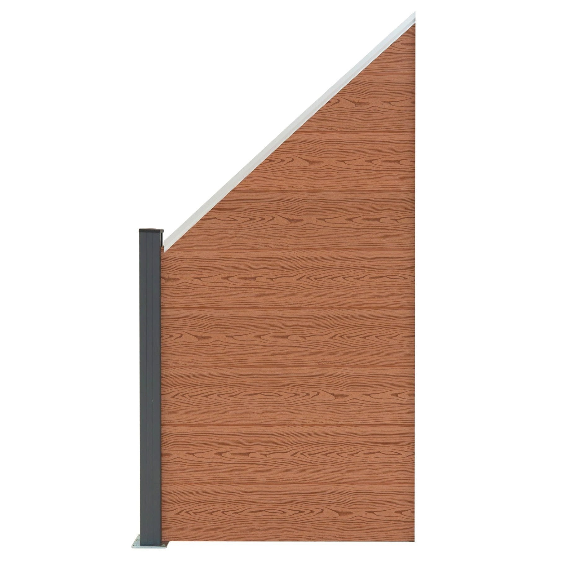 Composite Angled Fence Panel - Brown by Monster Shop