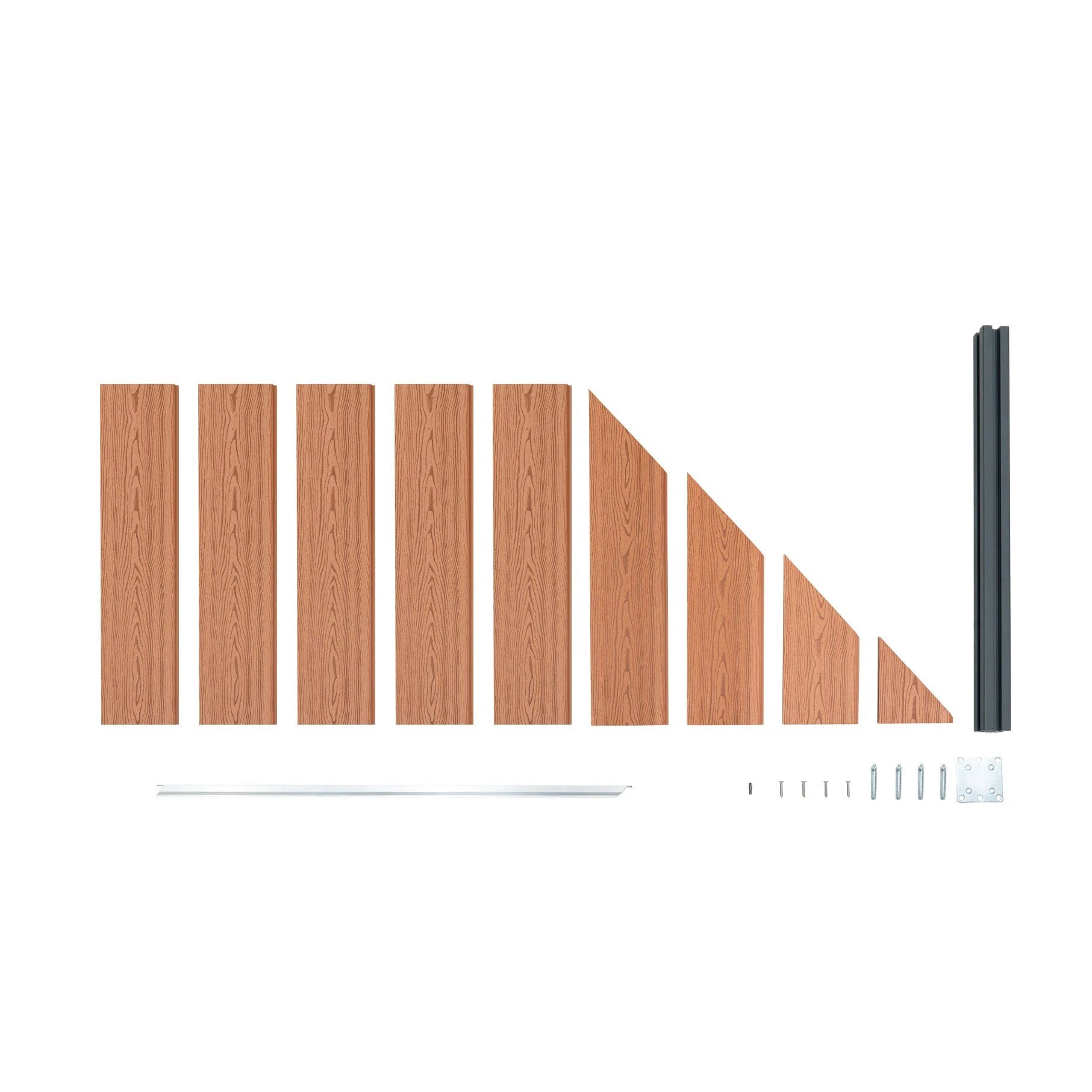 Composite Angled Fence Panel - Brown by Monster Shop