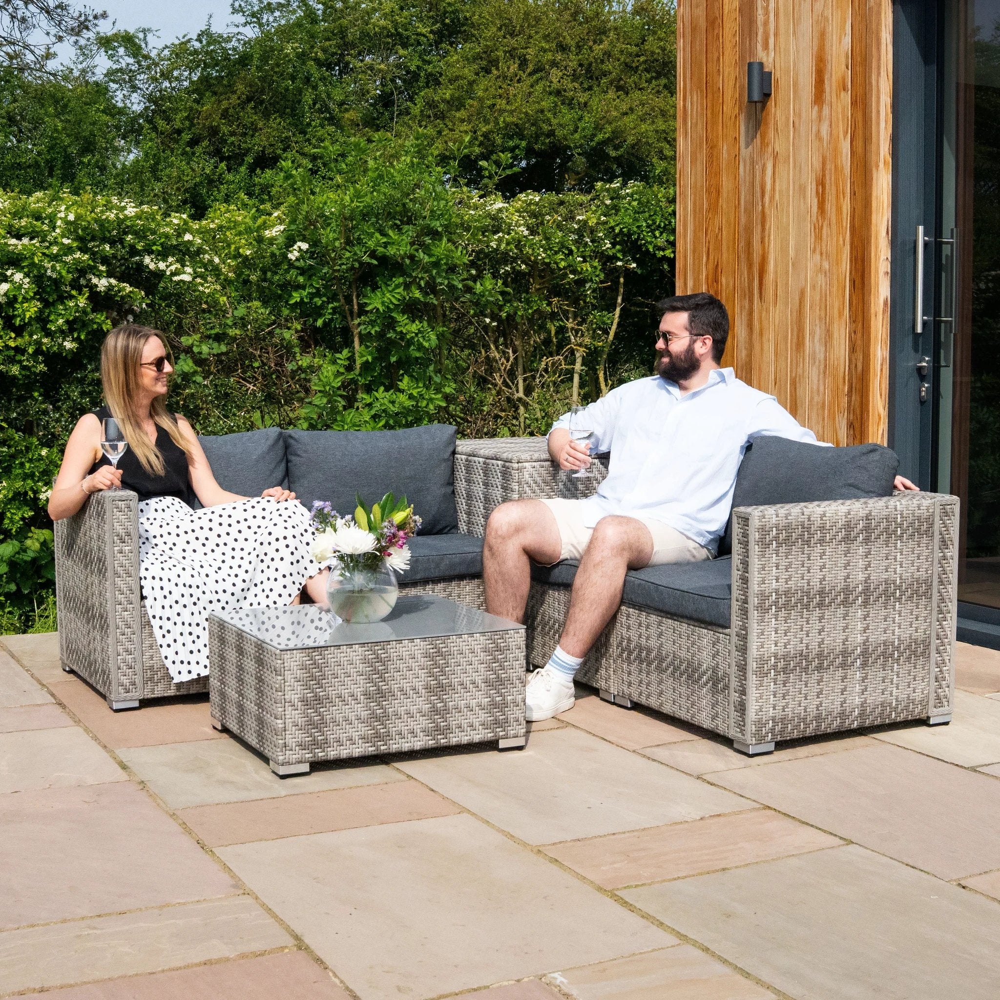 Monster Shop Rattan Modular 6 Piece Furniture Set – Grey -