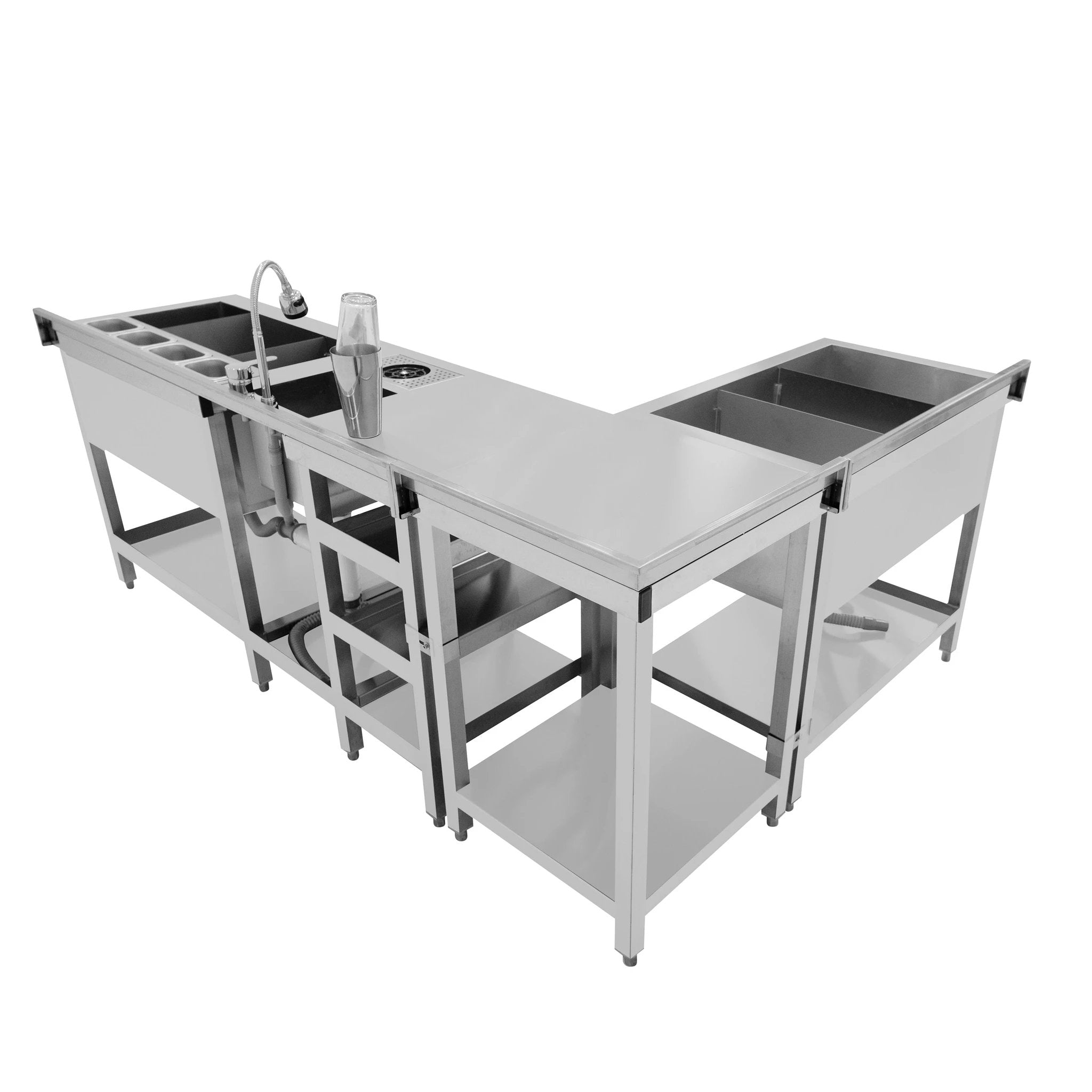 Deluxe Modular Cocktail Bar Station with Ice Well by Monster Shop