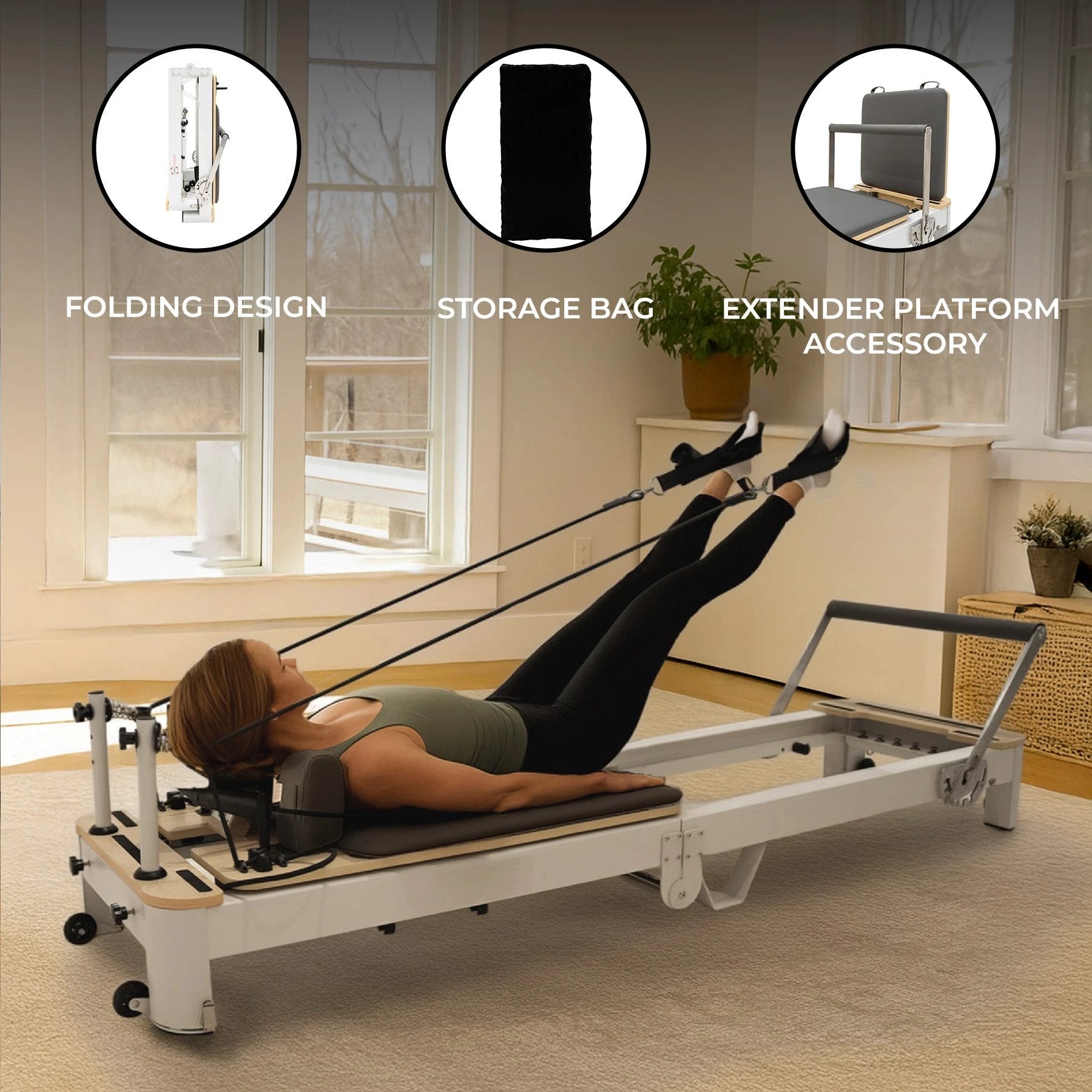 Monster Shop Pilates Reformer Machine - Aluminium -
