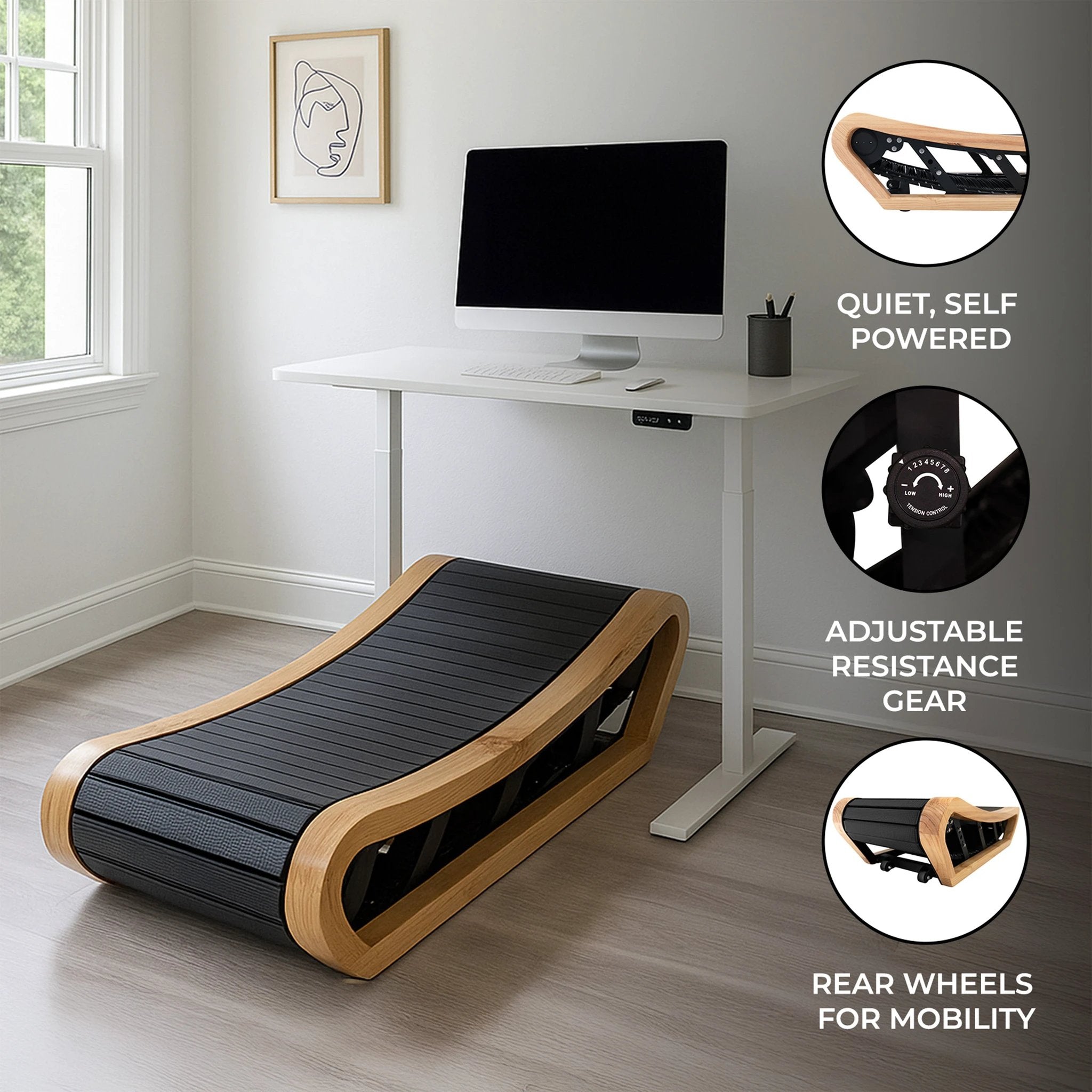 Curved Treadmill – Light Oak by Monster Shop