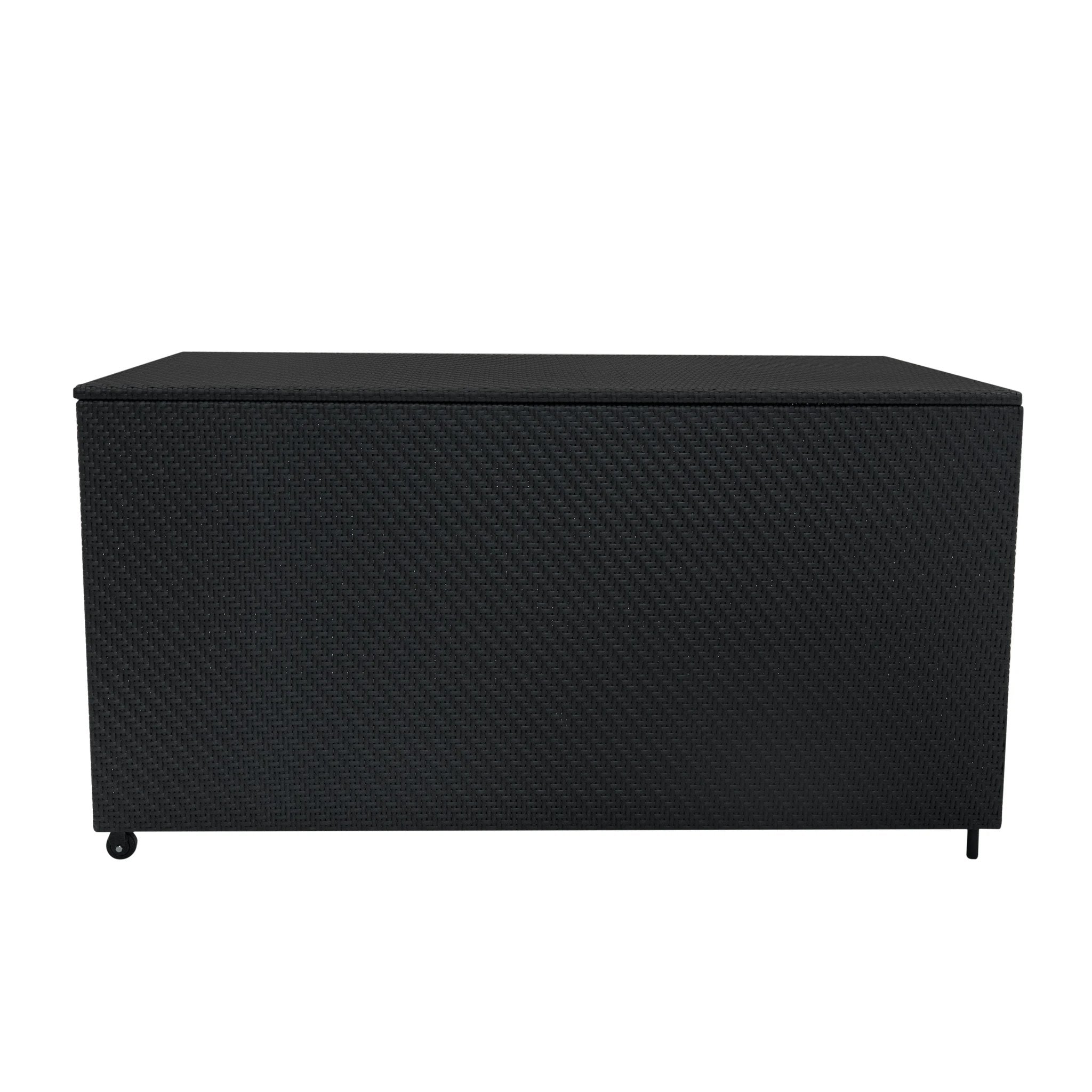 Monster Shop Rattan Modular 7 Piece Furniture Set & 700L Storage Box - Black -