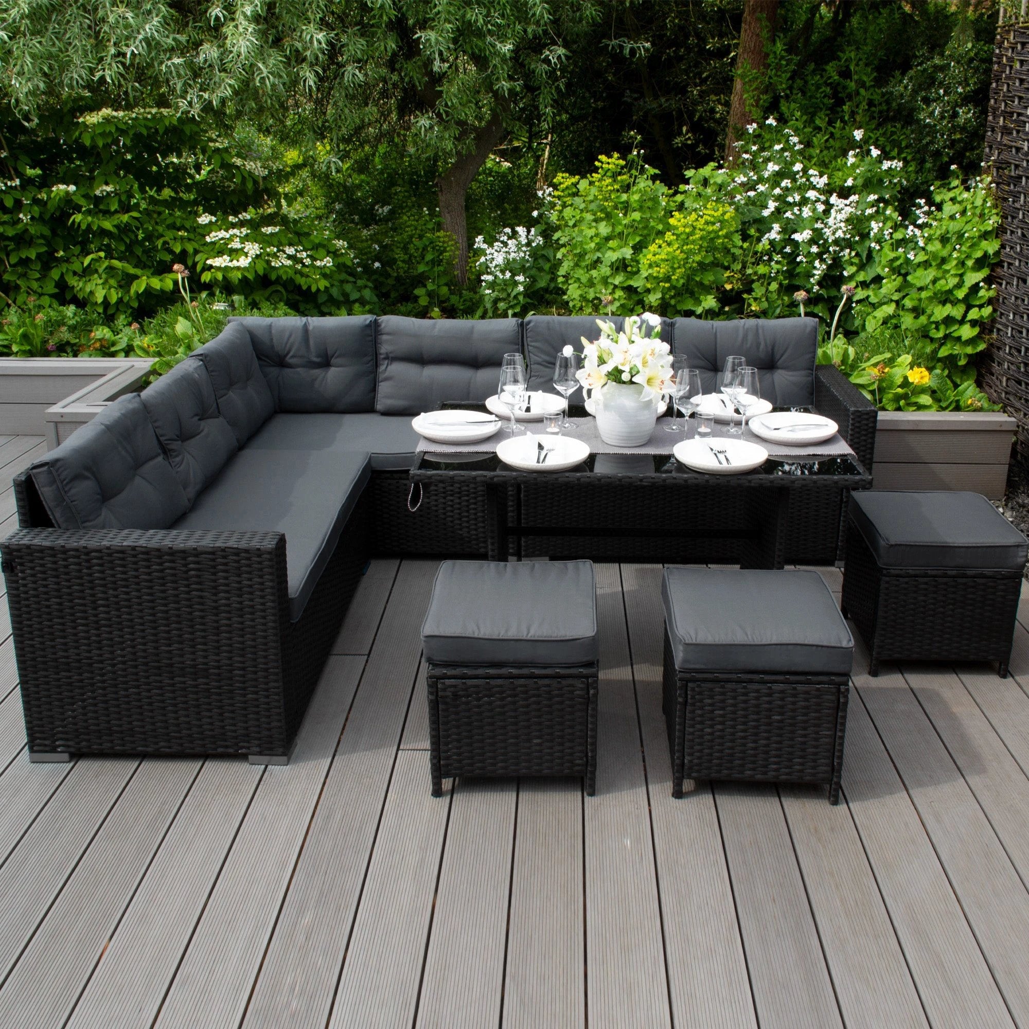 Monster Shop Rattan Corner Set Cushions -