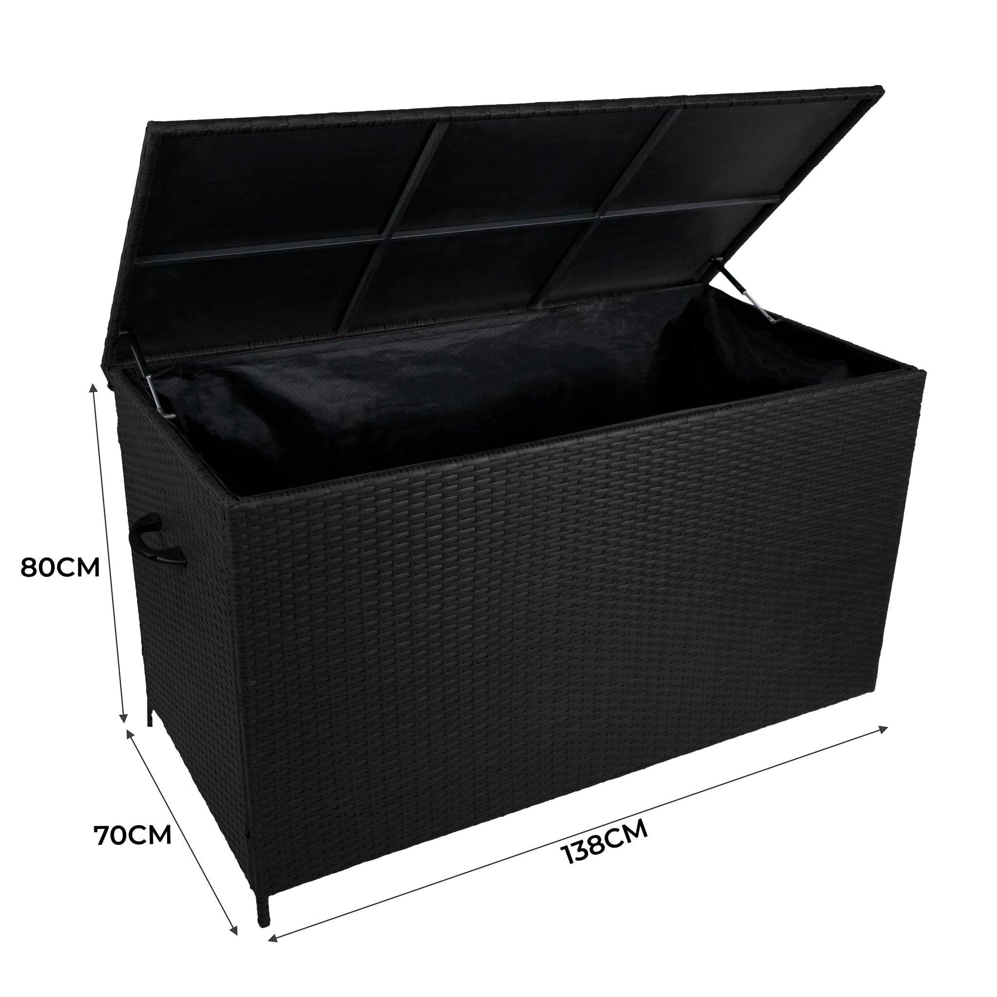 Aluminium Corner Sofa Set With Black Rattan Storage Box - Anthracite Grey by Monster Shop