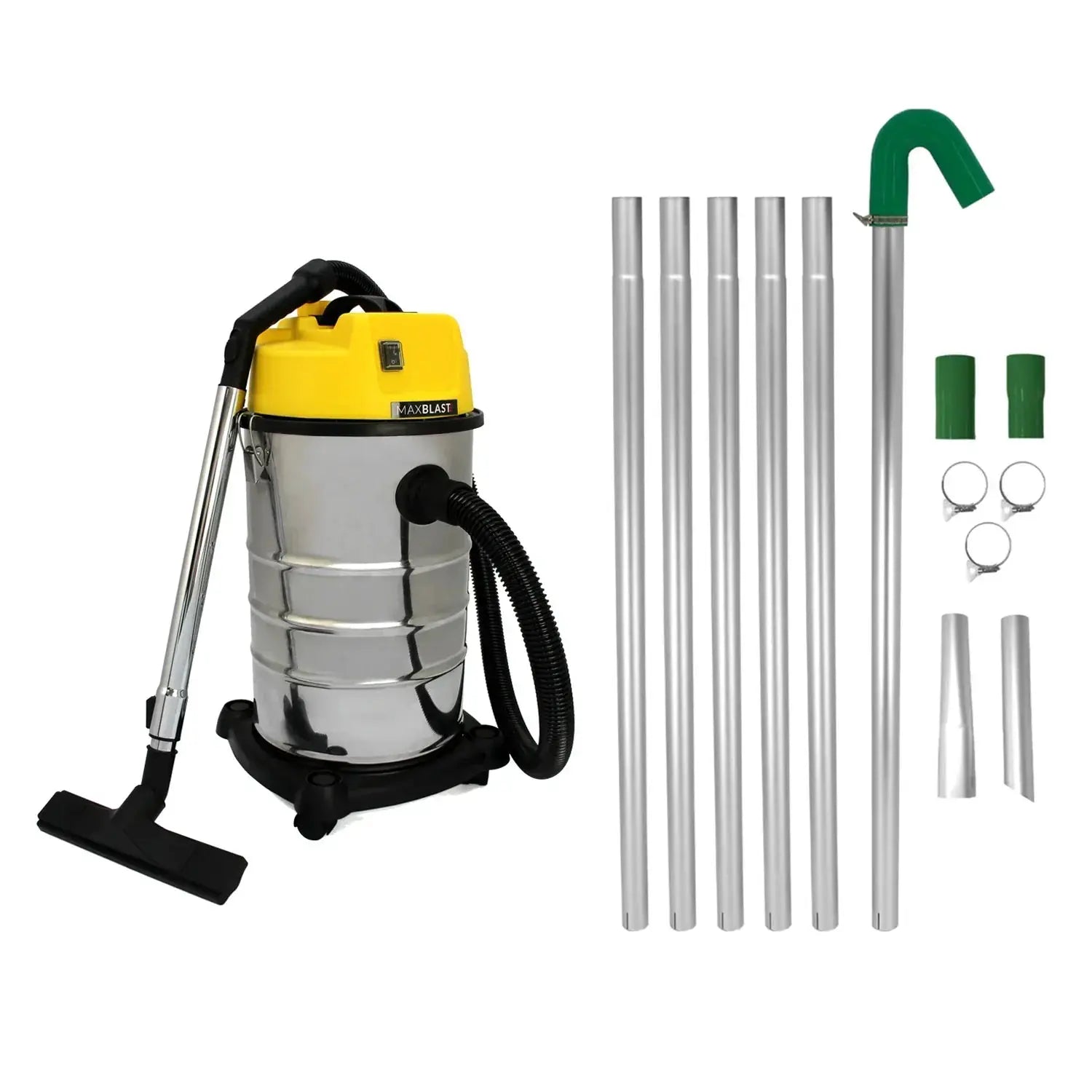 Monster Shop Gutter Vacuum Poles & 30L Wet & Dry Vacuum -