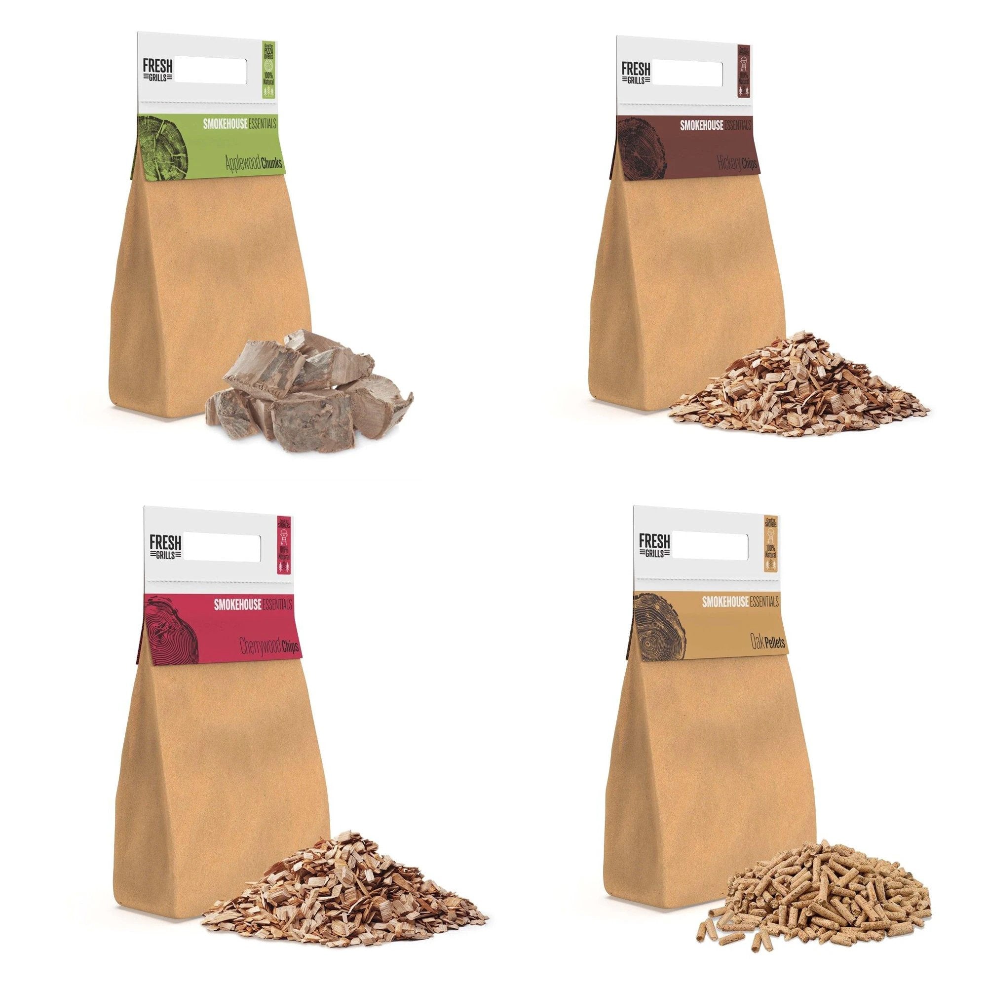Monster Shop BBQ Smoking Wood Chunks, Pellets & Chips x 500 Packs -